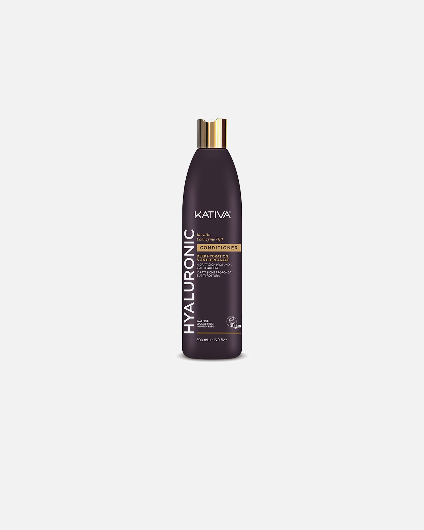Odżywka do włosów do spłukiwania dla Unisex Kativa Odżywka HIALURONIC z keratyną i koenzymem Q10 500 ml