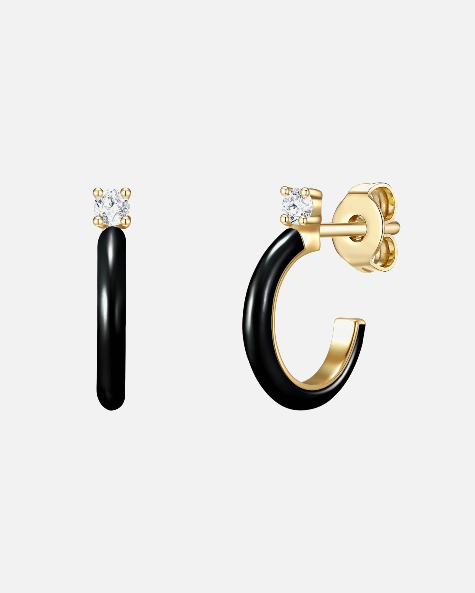 Obrączki dla Kobieta Srebrne kolczyki kreole srebro wysokiej próby Cyrkonia żółte złoto 14,7 mm