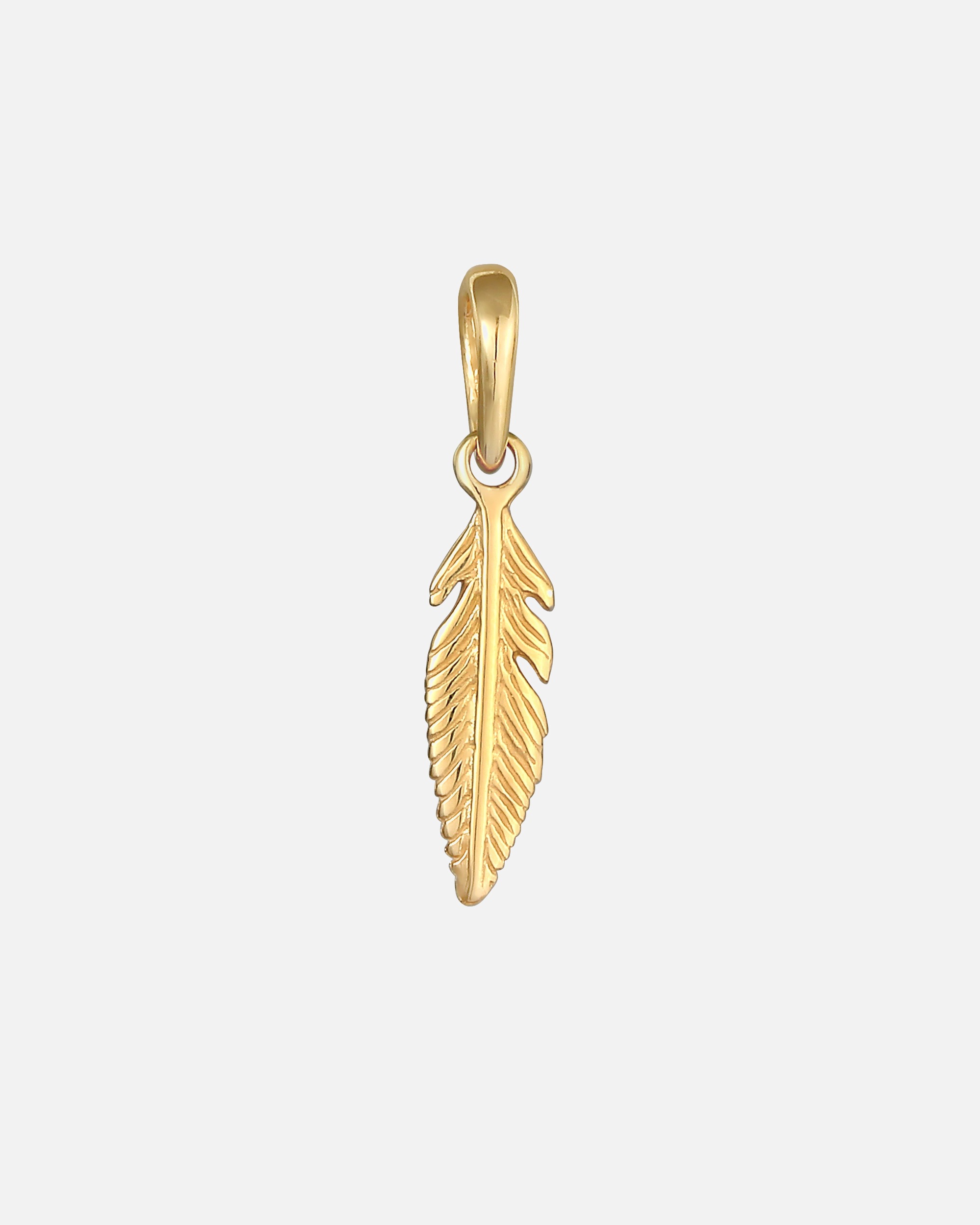 Zawieszka dla Kobieta Elli Damski charms z piórkiem boho blogerka trend festiwalowy ze srebra próby 925 Sterling Silver goldfarben