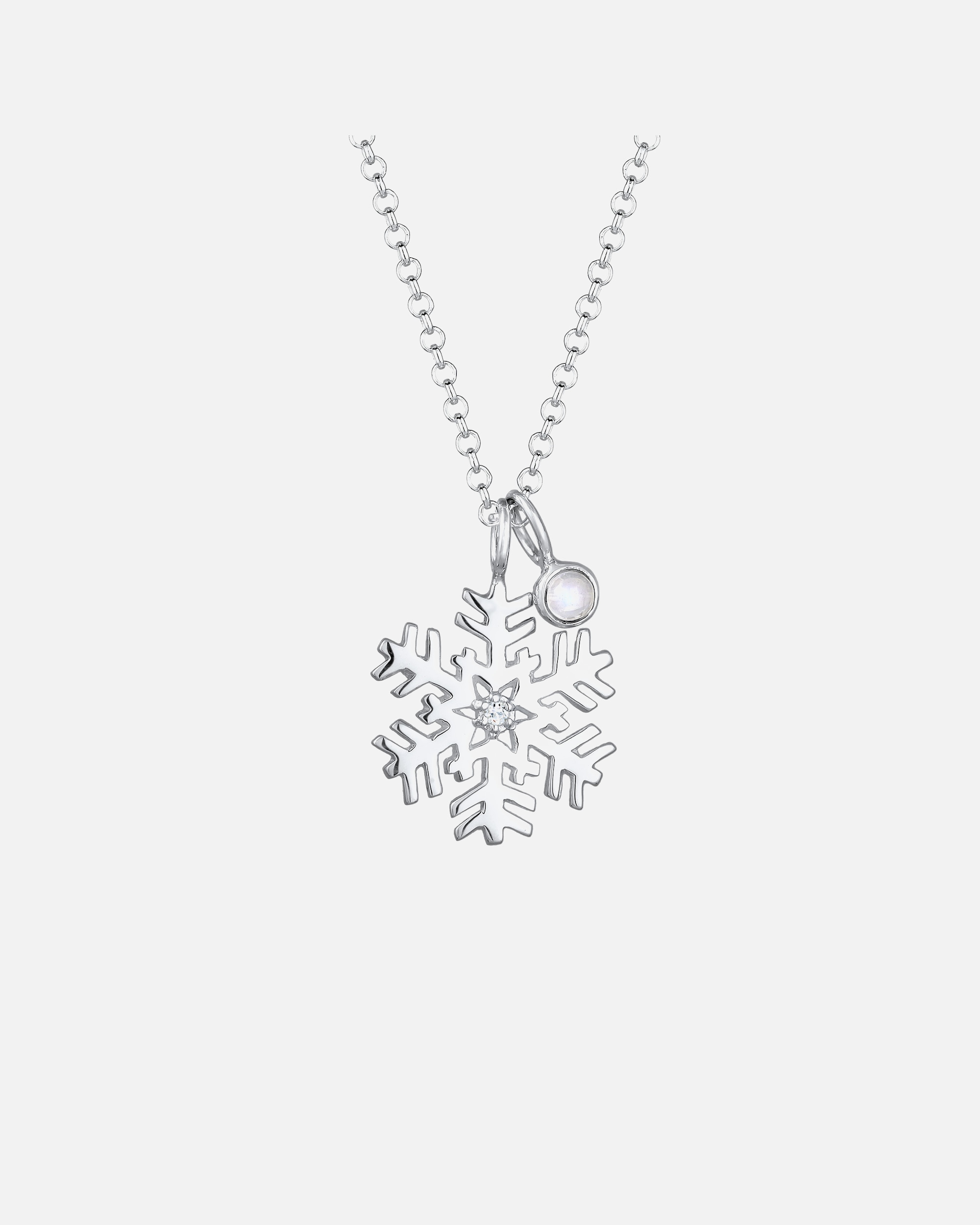 Naszyjnik dla Kobieta Elli Damski wisiorek płatek śniegu z kryształami w srebrze próby 925 Sterling Silver 45