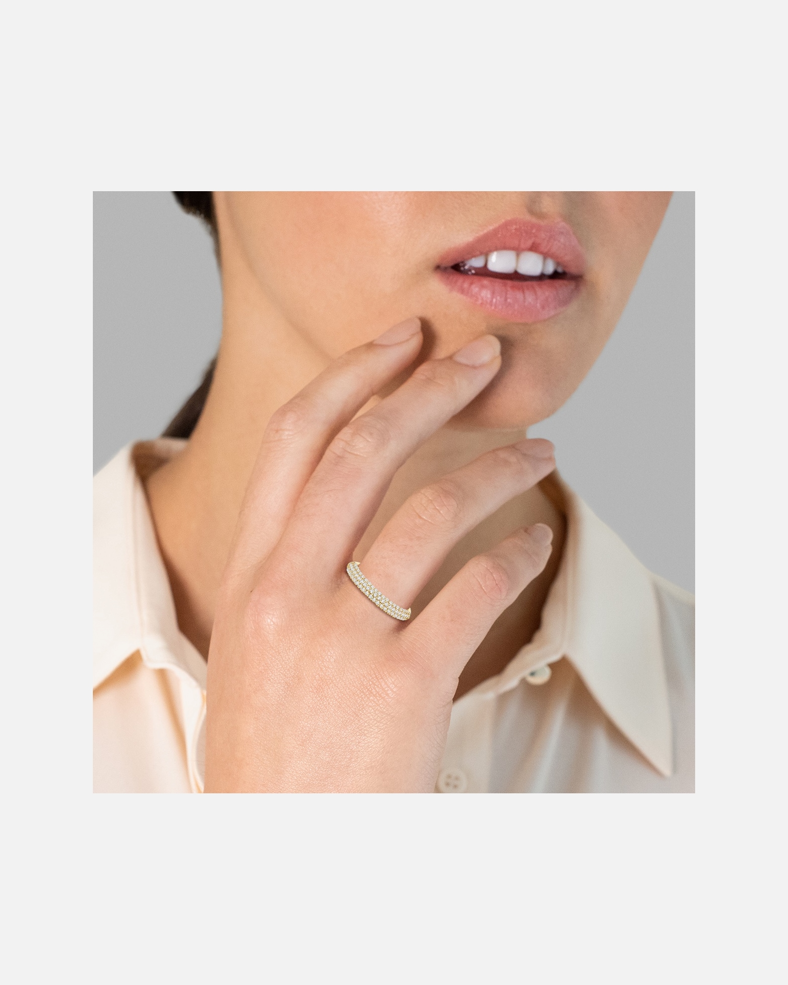 Pierścionek dla Kobieta Glanzstücke München Srebrny pierścionek srebro wysokiej próby Cyrkonia żółte złoto 60