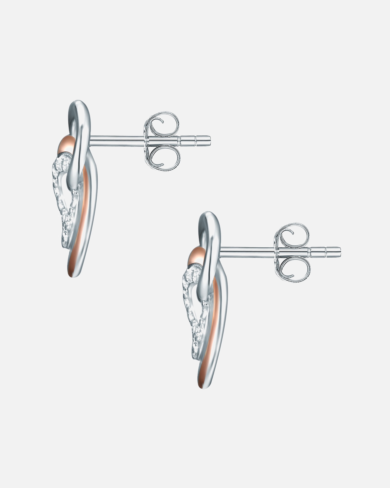 Kolczyki dla Kobieta Rafaela Donata Srebrne kolczyki sztyfty srebro wysokiej próby Cyrkonia srebro/różowe złoto 10,2 mm