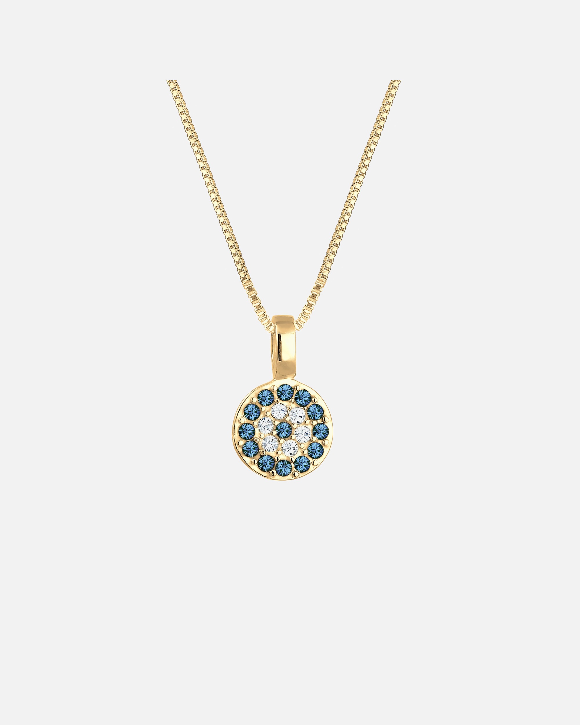 Naszyjnik dla Kobieta Elli Damski wisiorek Evil Eye z kryształami ze srebra próby 925 sterling silver goldfarben
