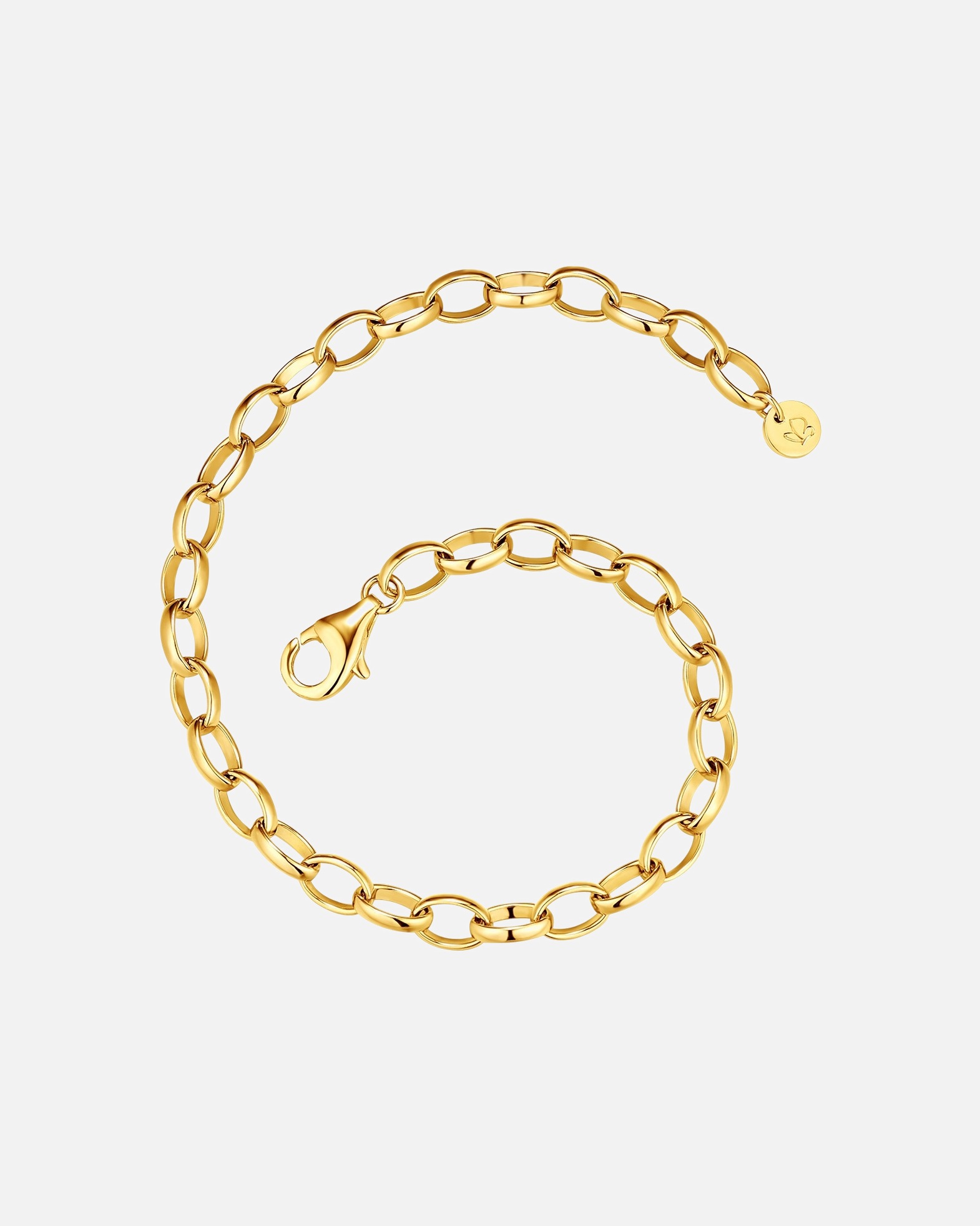 Bransoletka dla Kobieta Glanzstücke München Bransoletka z Srebro wysokiej próby w Żółte złoto 19 cm