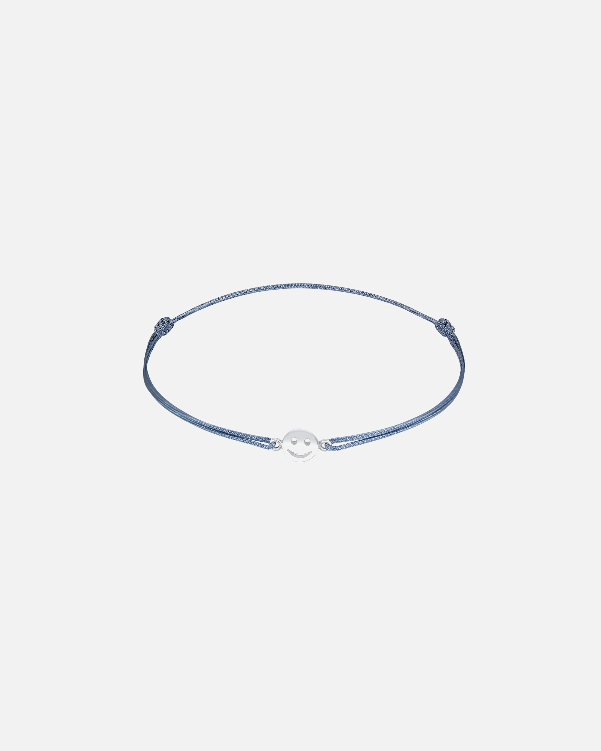 Bransoletka dla Kobieta Elli Damski symbol uśmiechniętej twarzy z czerwonym nylonem z pozłacanego srebra próby 925 Sterling Silver Jasnoniebieski