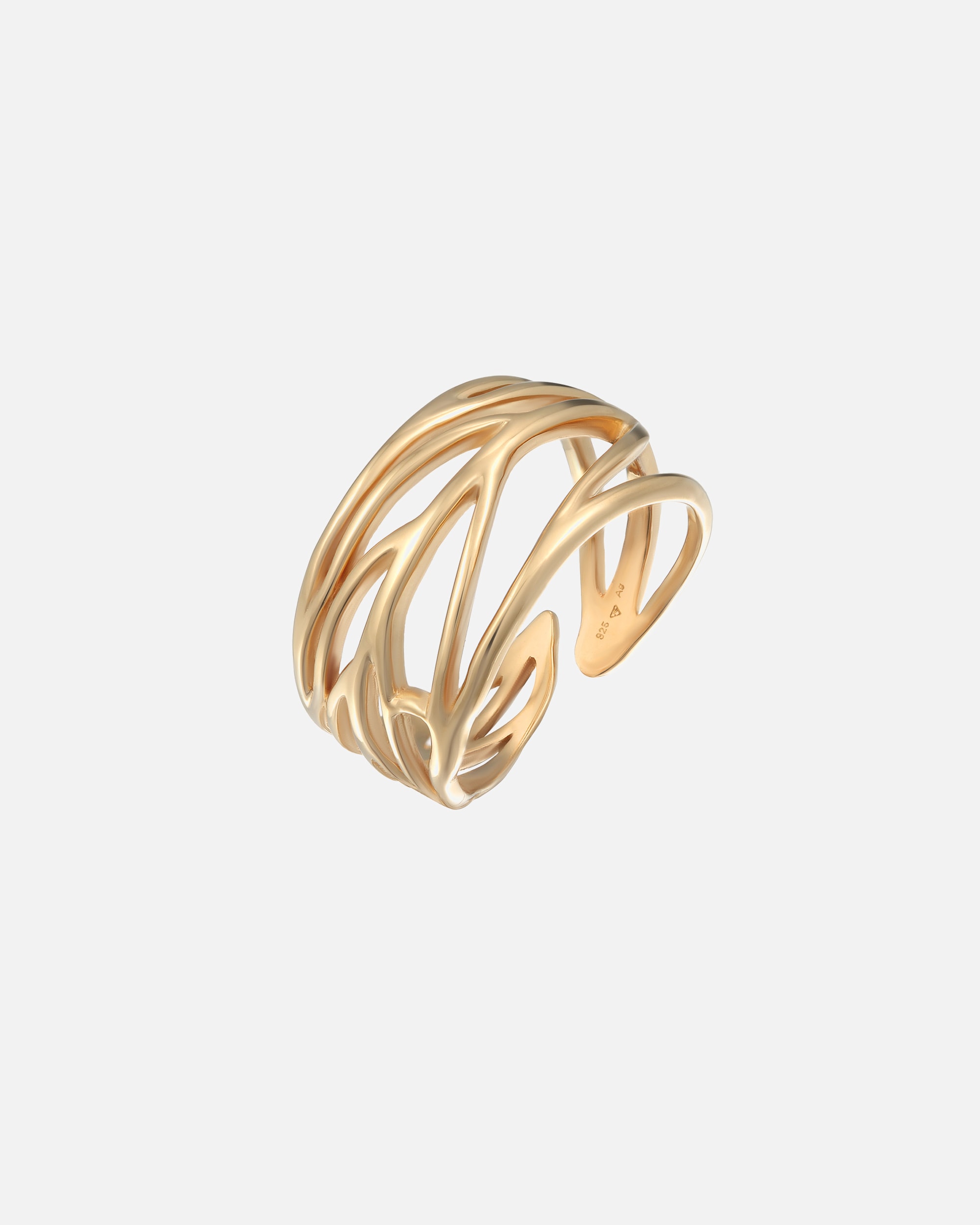 Pierścionek dla Kobieta Elli Damska ozdoba w kształcie liścia ze srebra próby 925 Sterling Silver goldfarben