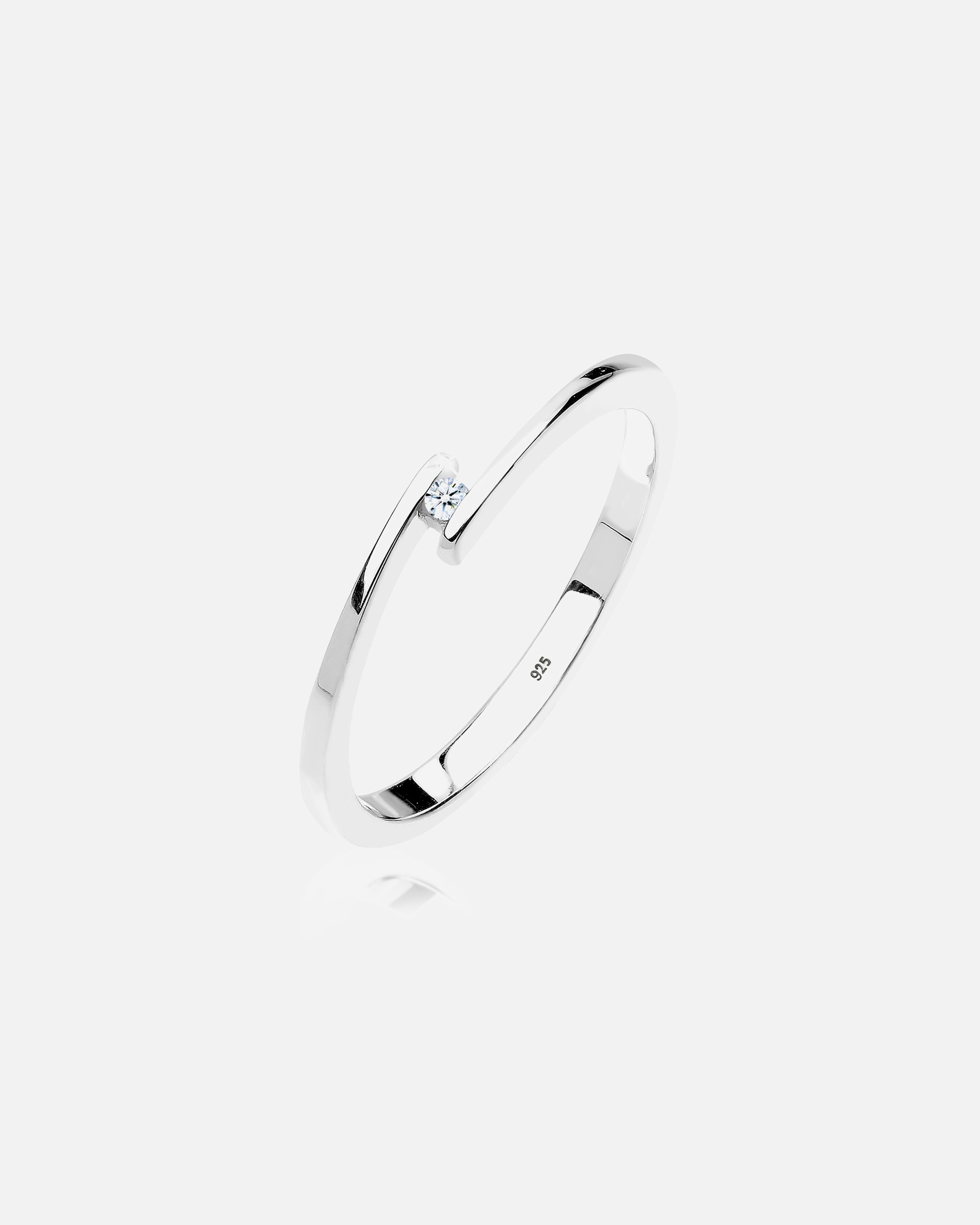 Pierścionek dla Kobieta Elli DIAMONDS Damskie zaręczyny z diamentem (0.015 ct.) w srebrze 925 Sterling Silver 58