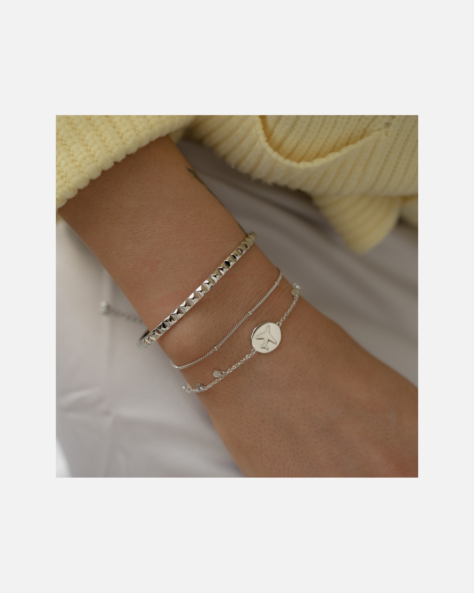 Bransoletka dla Kobieta Glanzstücke München Srebrna bransoleta Samolot srebro wysokiej próby srebrny 17,0 cm Basislänge + 3,0 cm Verlängerung