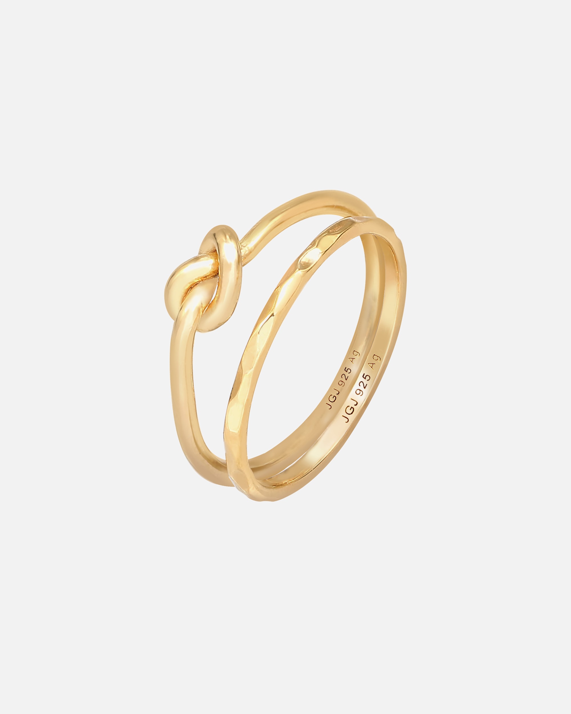 Pierścionek dla Kobieta Elli Damskie Duo Knot Trend Basic Minimal w pozłacanym srebrze 925 Sterling Silver 52