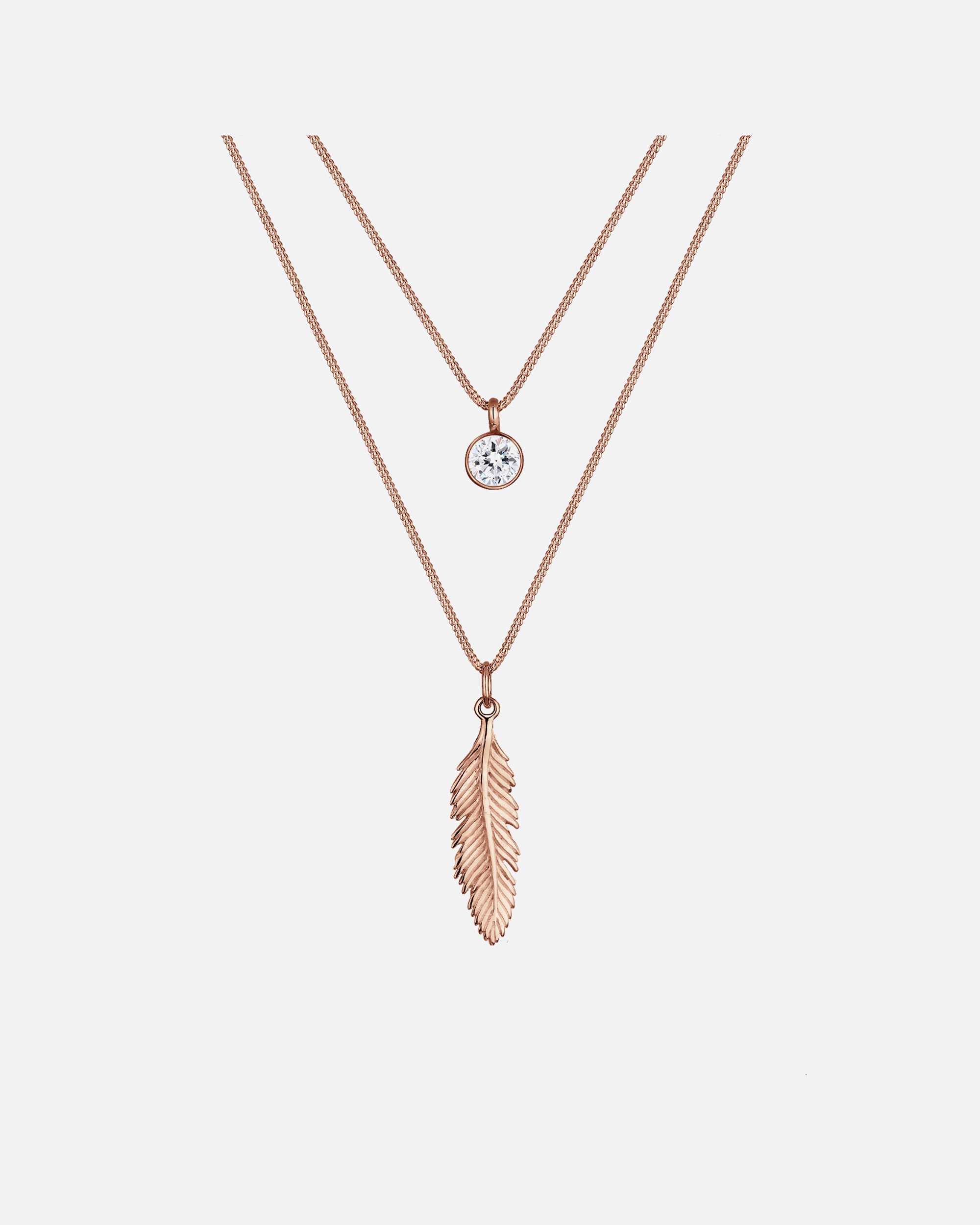 Naszyjnik dla Kobieta Elli Damskie pióra Boho z kryształami , srebro próby 925 Sterling Silver 45