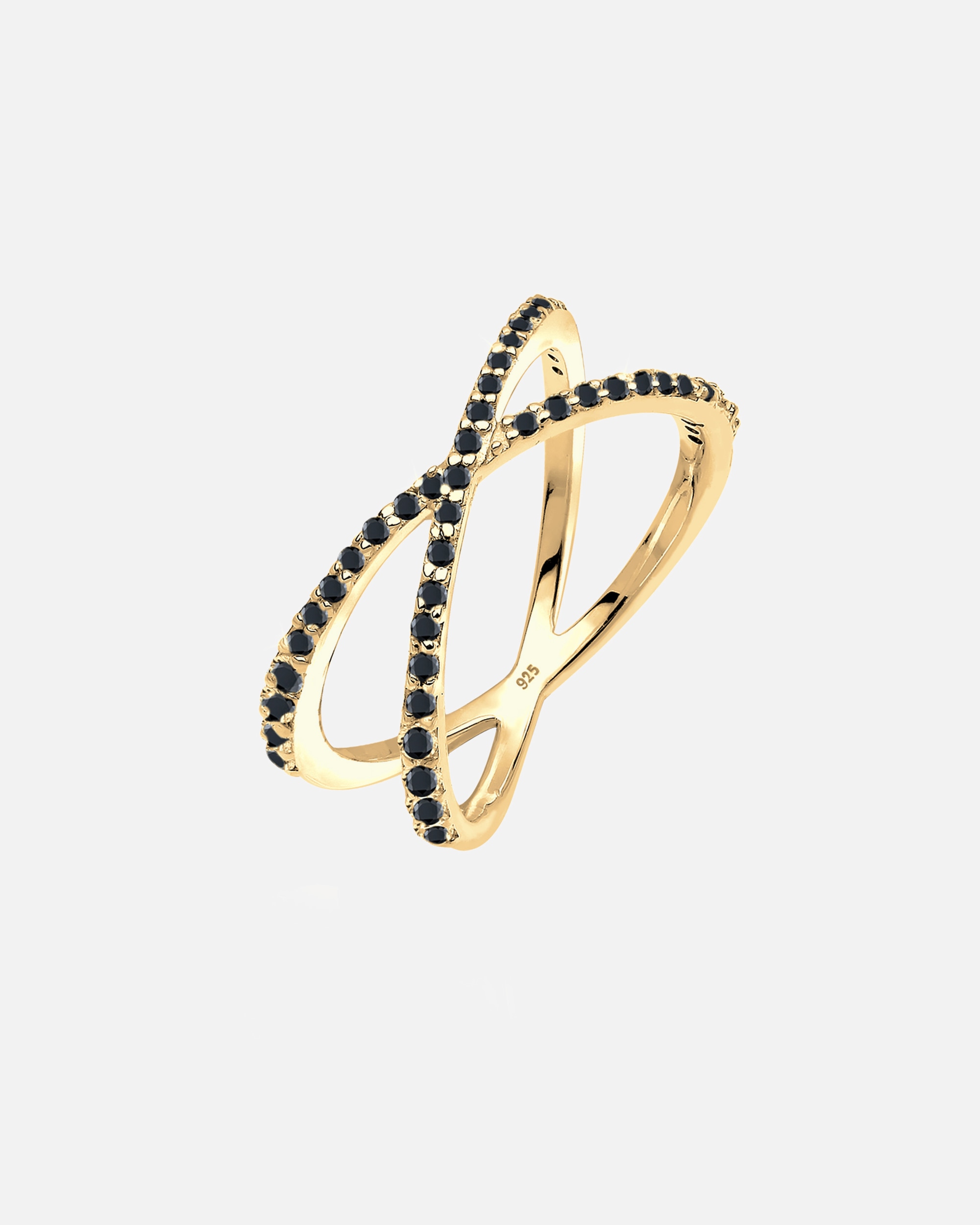 Pierścionek dla Kobieta Elli Damski pierścionek skręcony X z kryształami z cyrkoniami w srebrze próby 925 Sterling Silver 52