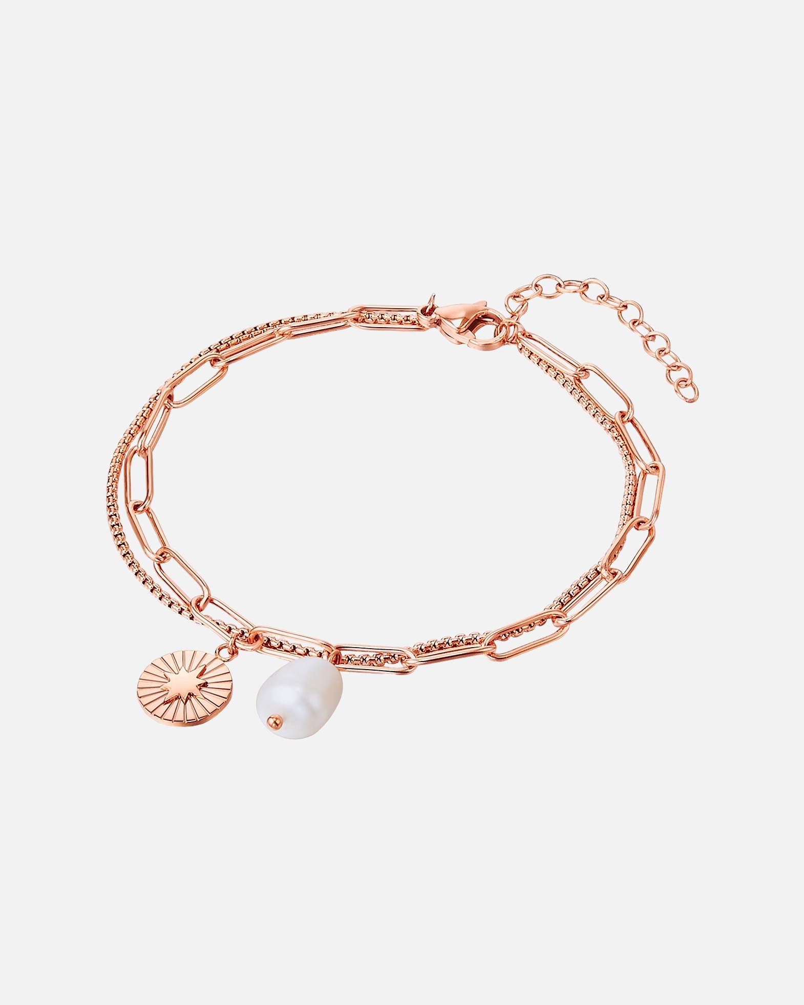 Bransoletka dla Kobieta Stal nierdzewna Perła hodowlana słodkowodna 17,0 cm Basislänge + 3,0 cm Verlängerung