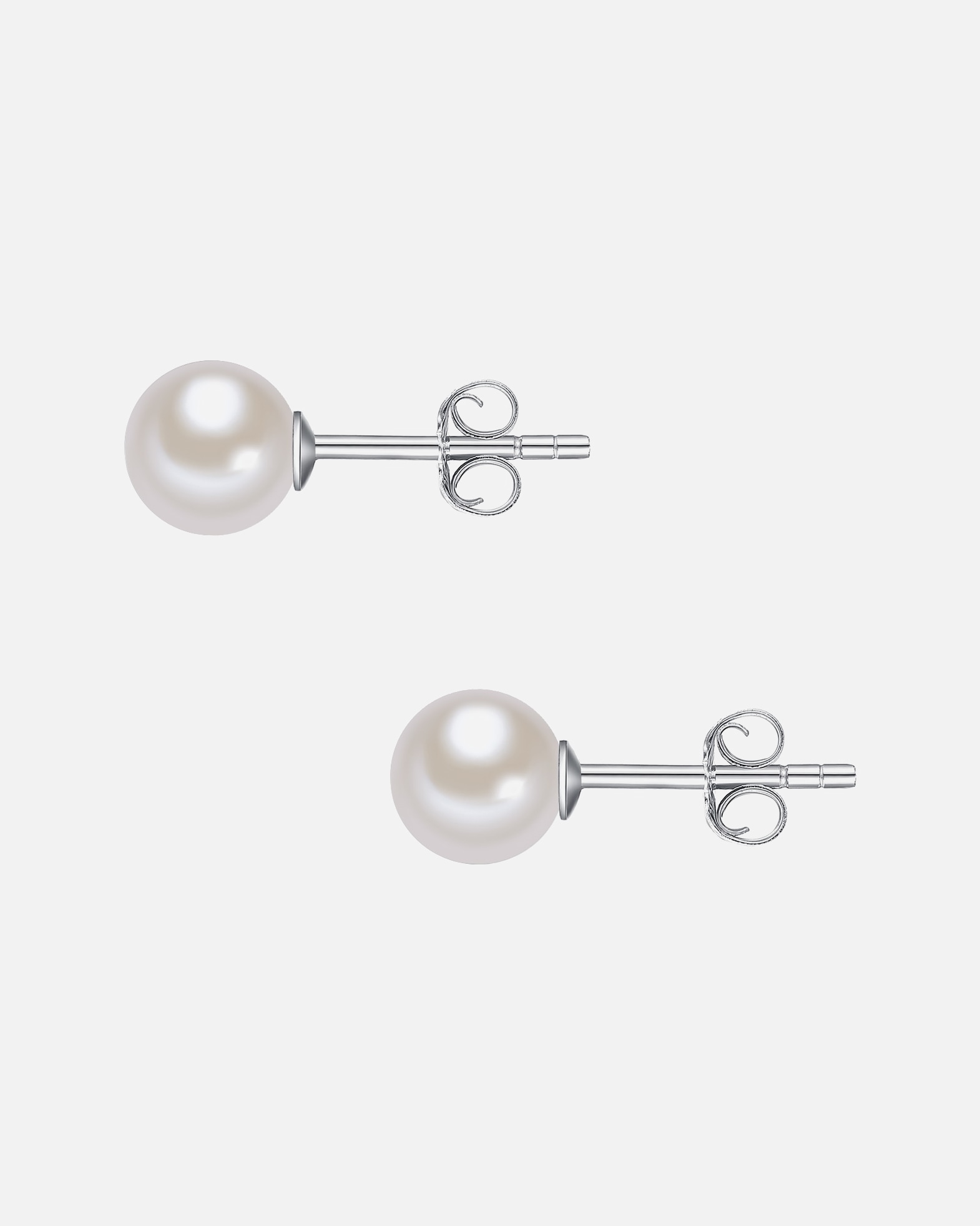 Kolczyki dla Kobieta Valero Pearls Kolczyki sztyfty z perłą srebro wysokiej próby Perła hodowlana słodkowodna srebrny 6,5 mm