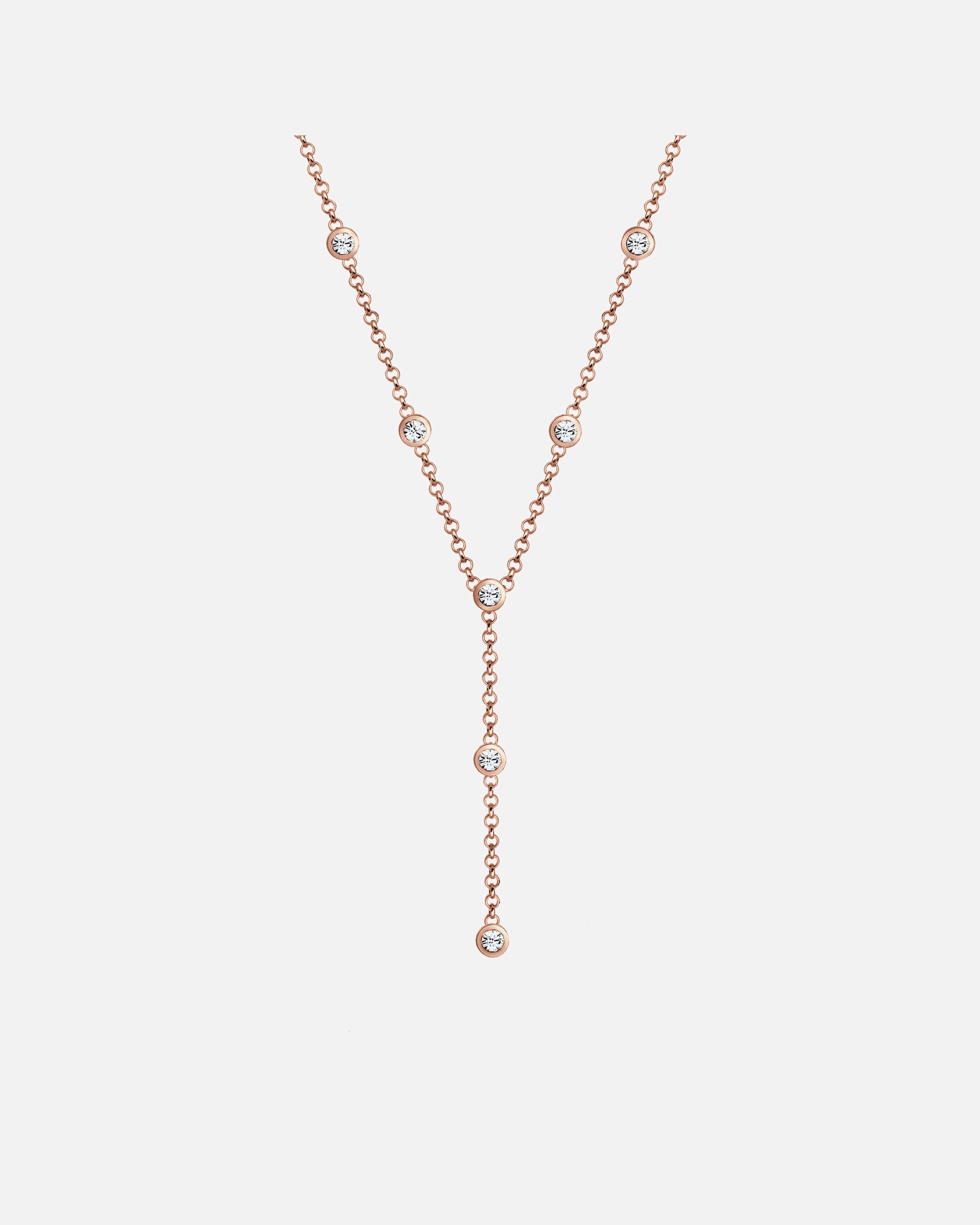 Naszyjnik dla Kobieta Elli Damski Y-łańcuszek koło Geo z kryształami w srebrze próby 925 sterling silver rosefarben