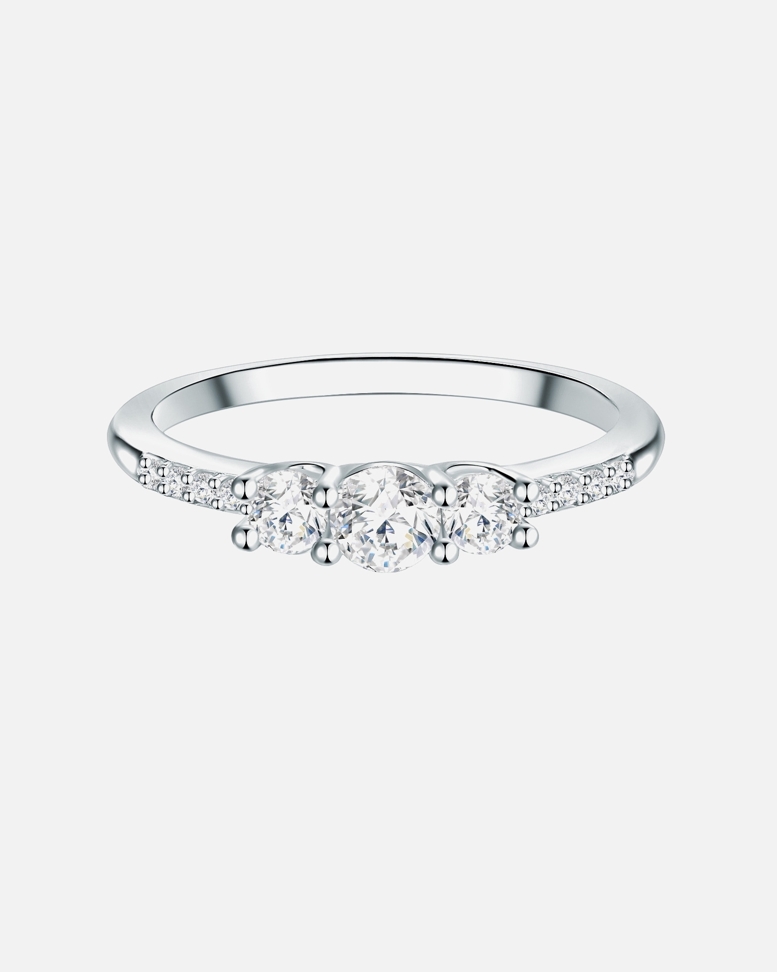 Pierścionek dla Kobieta Trilani Srebrny pierścionek srebro wysokiej próby Cyrkonia srebrny 50