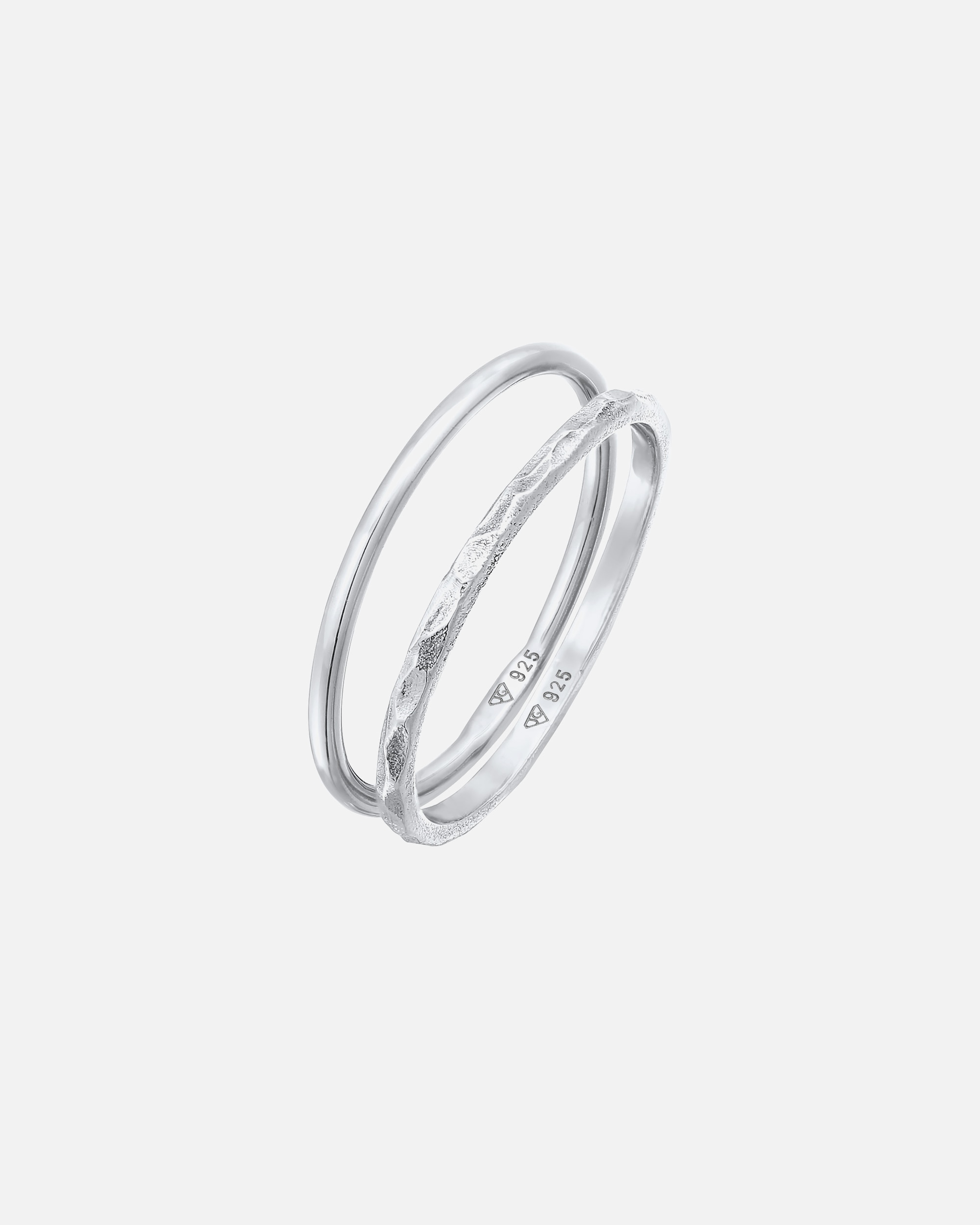 Pierścionek dla Kobieta Elli Zestaw 2 obrączek damskich ze srebra próby 925 Sterling Silver 58