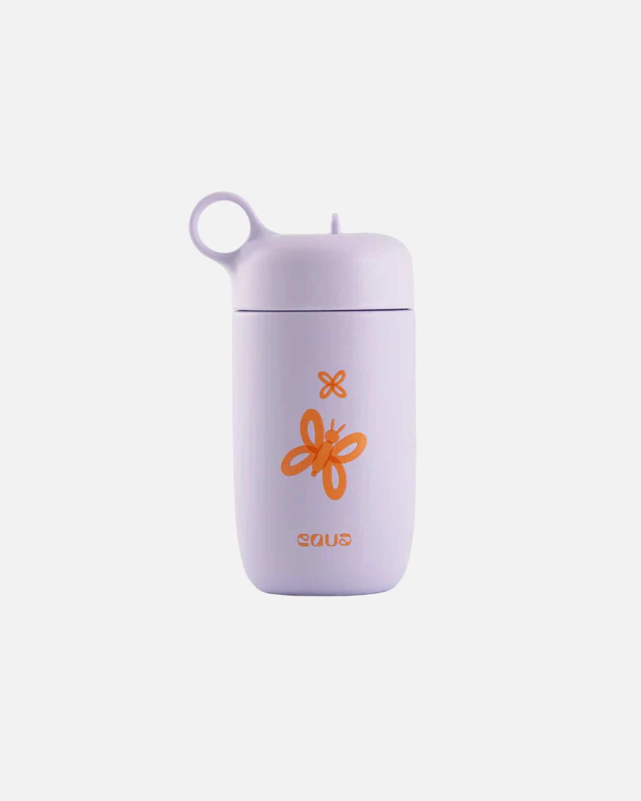 Bidon dla Unisex EQUA Metalowa butelka z odchylaną słomką, 400 ml Butterfly