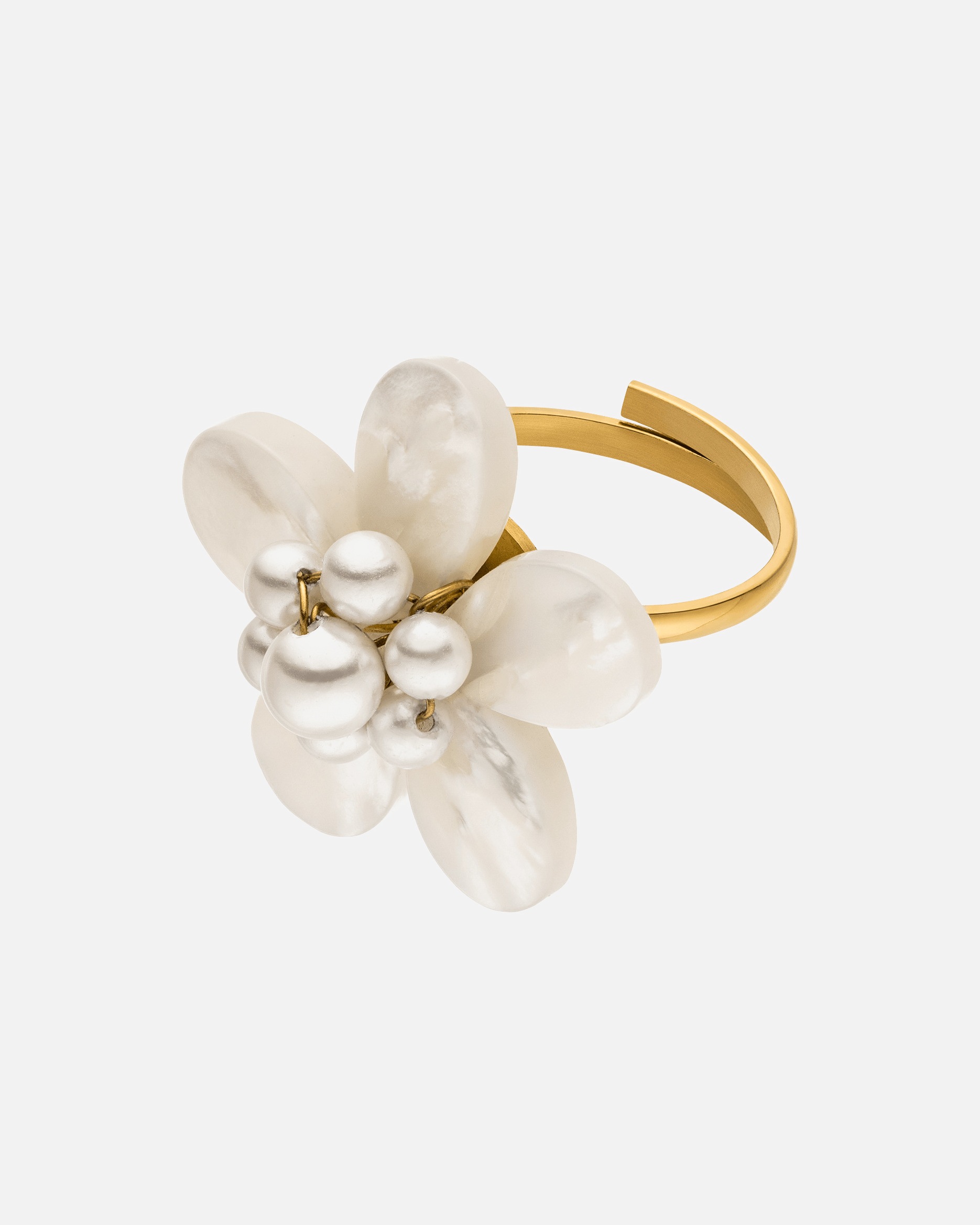 Pierścionek dla Unisex Purelei Purelei Pierścień Perłowy Kwiat S/M