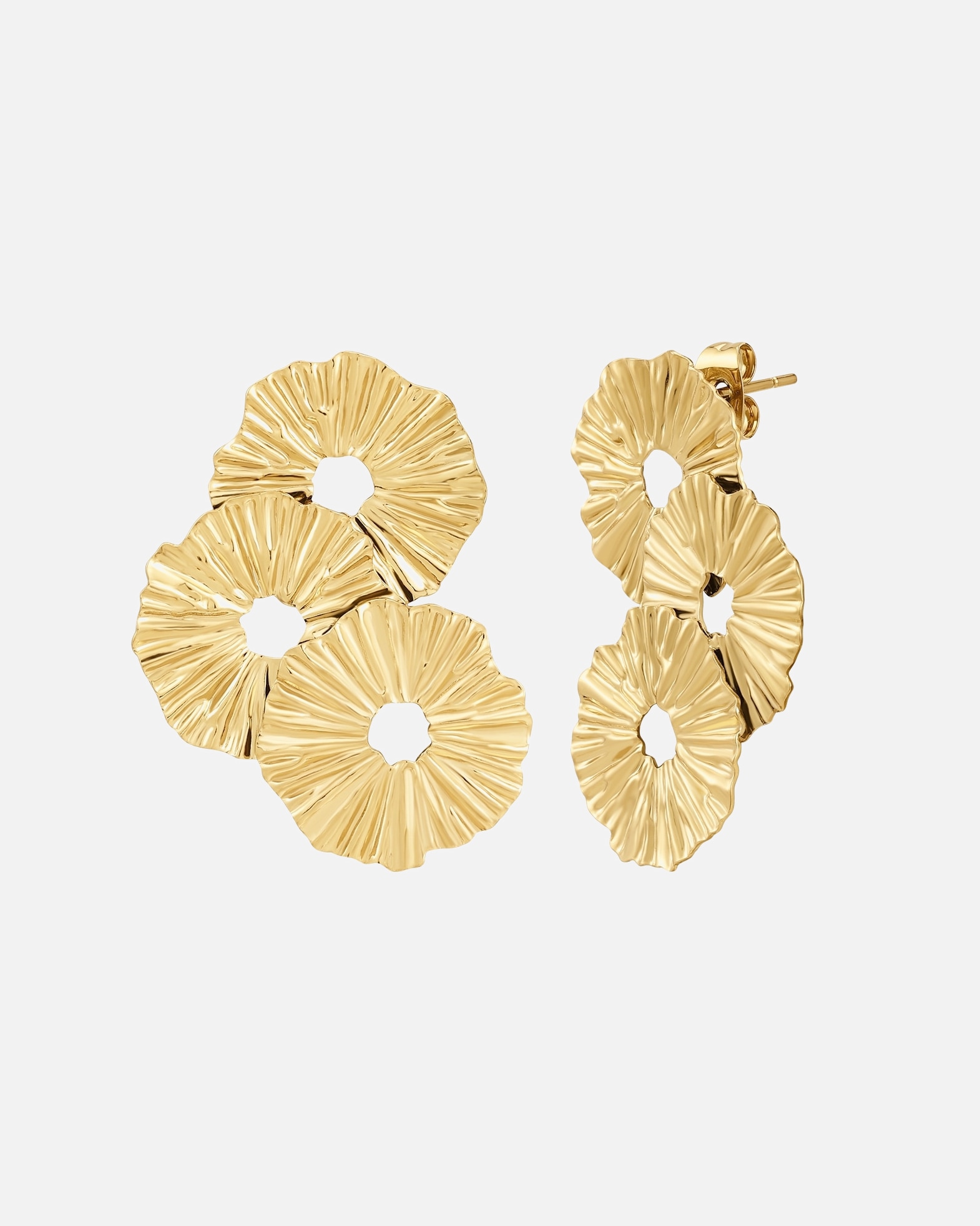 Kolczyki dla Kobieta Kolczyki Stal nierdzewna Żółte złoto 34,1 mm