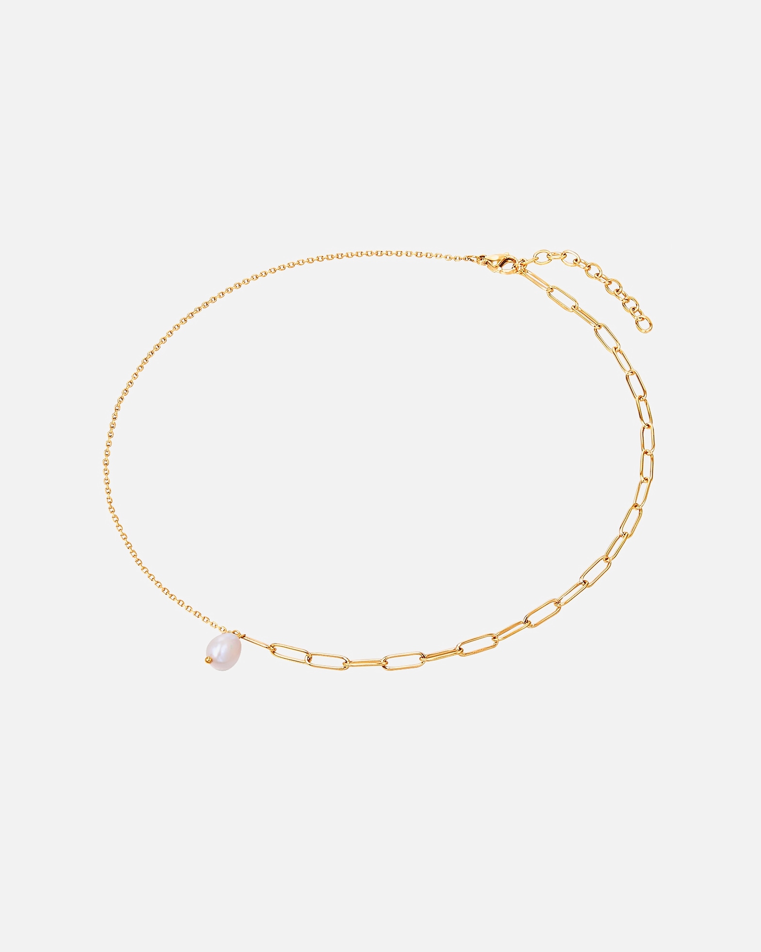 Naszyjnik dla Kobieta Valero Pearls Stal nierdzewna Perła hodowlana słodkowodna 40,0 cm Basiskette + 5,0 cm Verlängerung