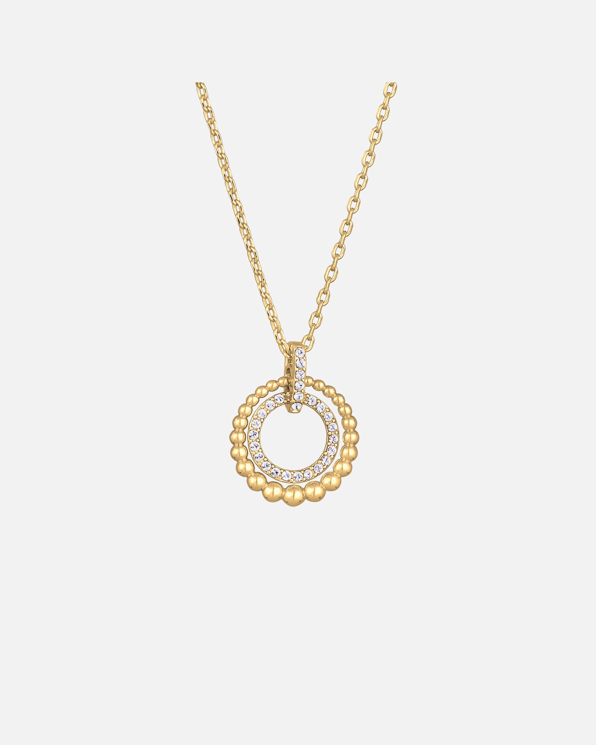 Naszyjnik dla Kobieta Elli Damski wisiorek kula pierścionek elegancki srebrny z kryształkami 42