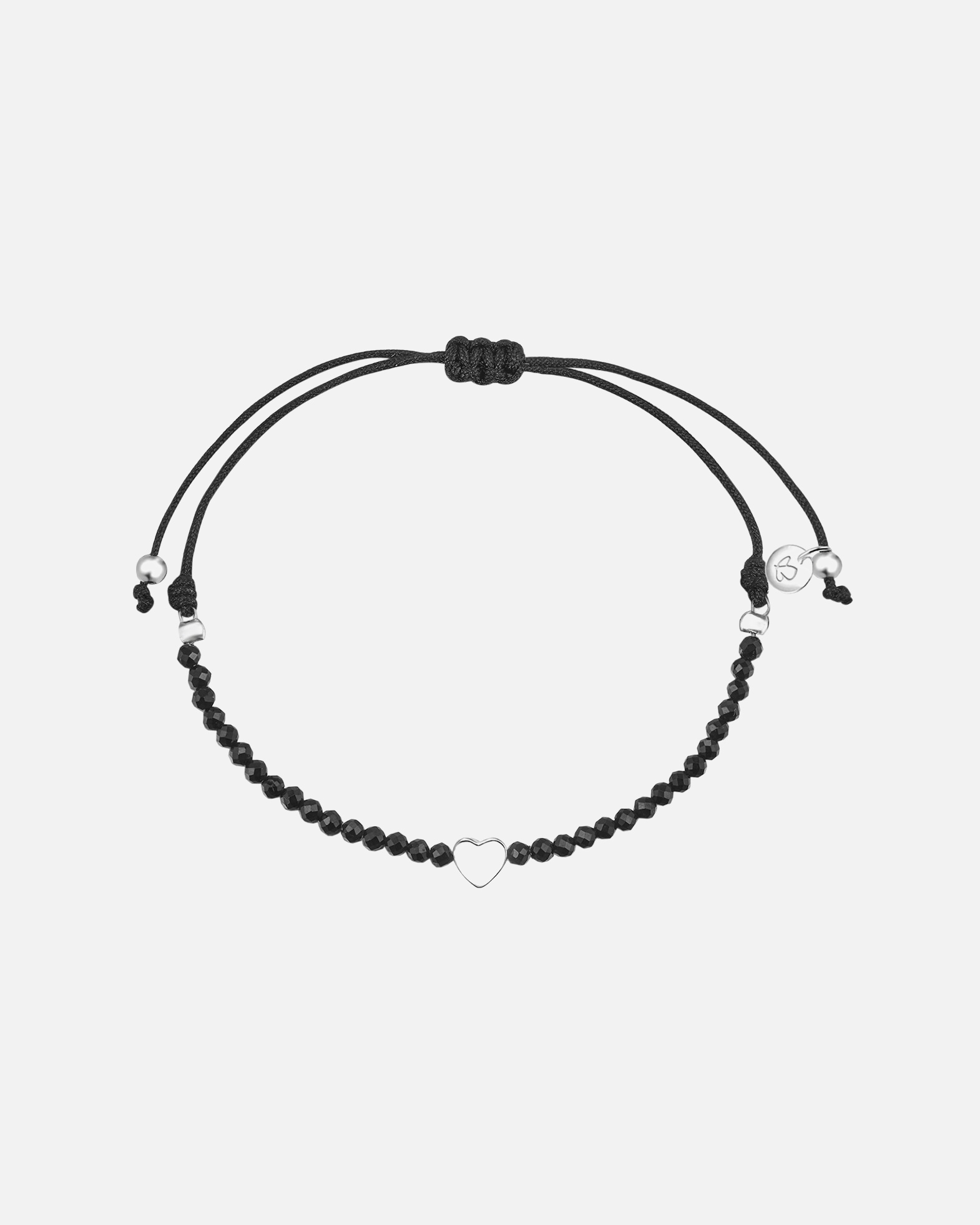 Bransoletka dla Kobieta Srebrna bransoleta Serce srebro wysokiej próby Spinel srebrny 15,0 - 22,0 cm, flexibel einstellbar