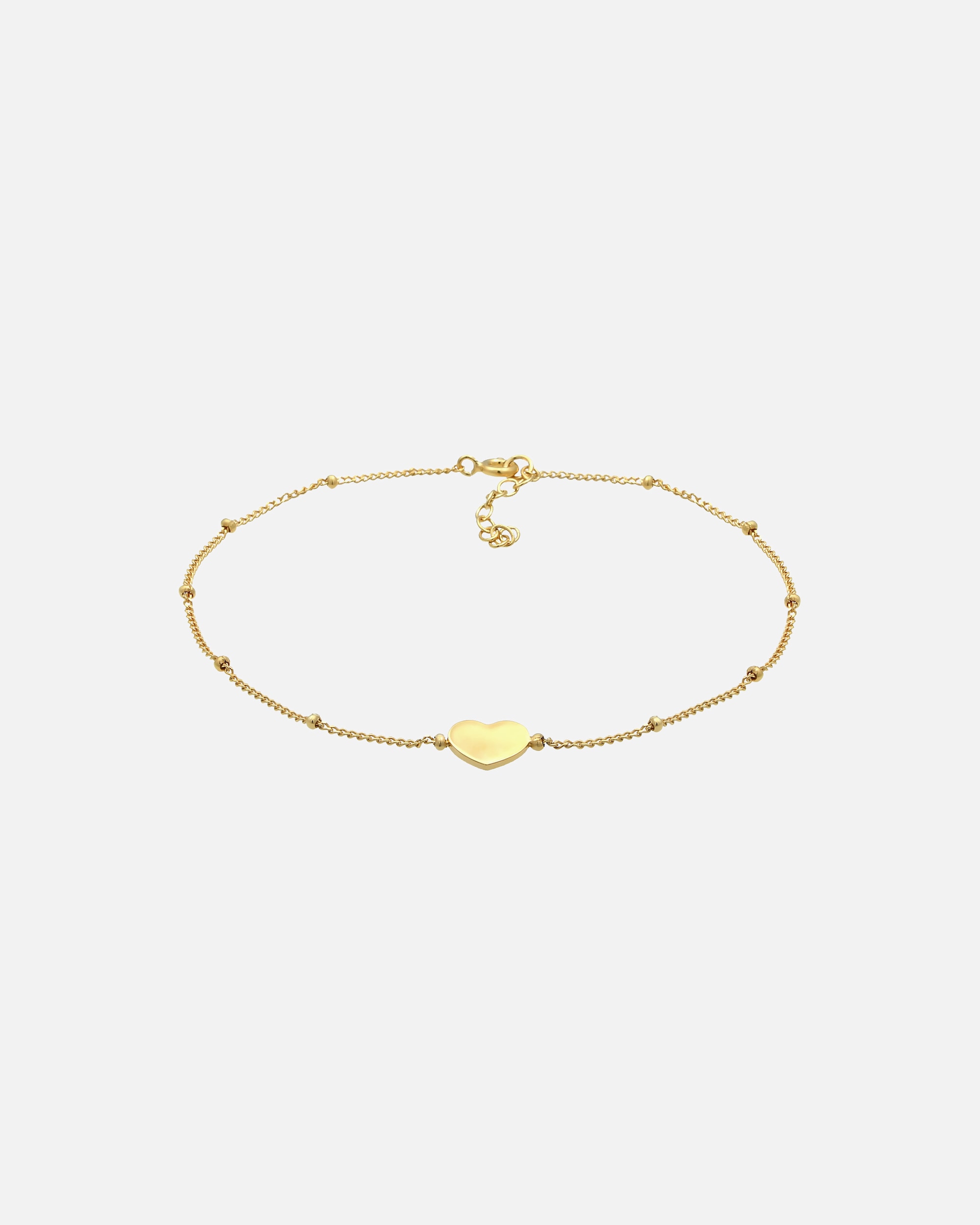 Ozdoby dla Kobieta Elli Damski bransoletka na kostkę serce symbol miłości regulowany w srebrze 925 Sterling Silver goldfarben