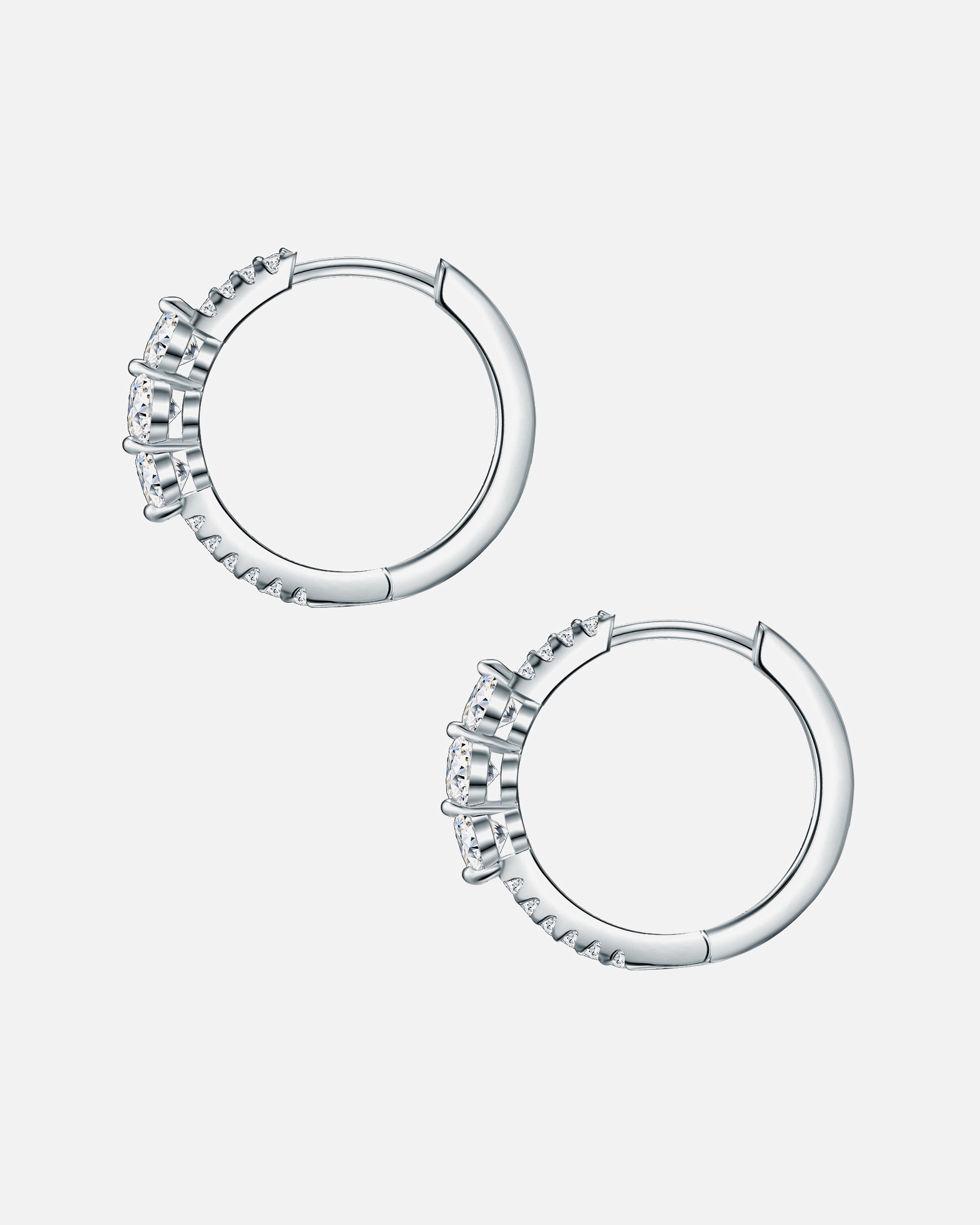 Obrączki dla Kobieta Trilani Srebrne kolczyki kreole srebro wysokiej próby Cyrkonia srebrny 17,7 mm
