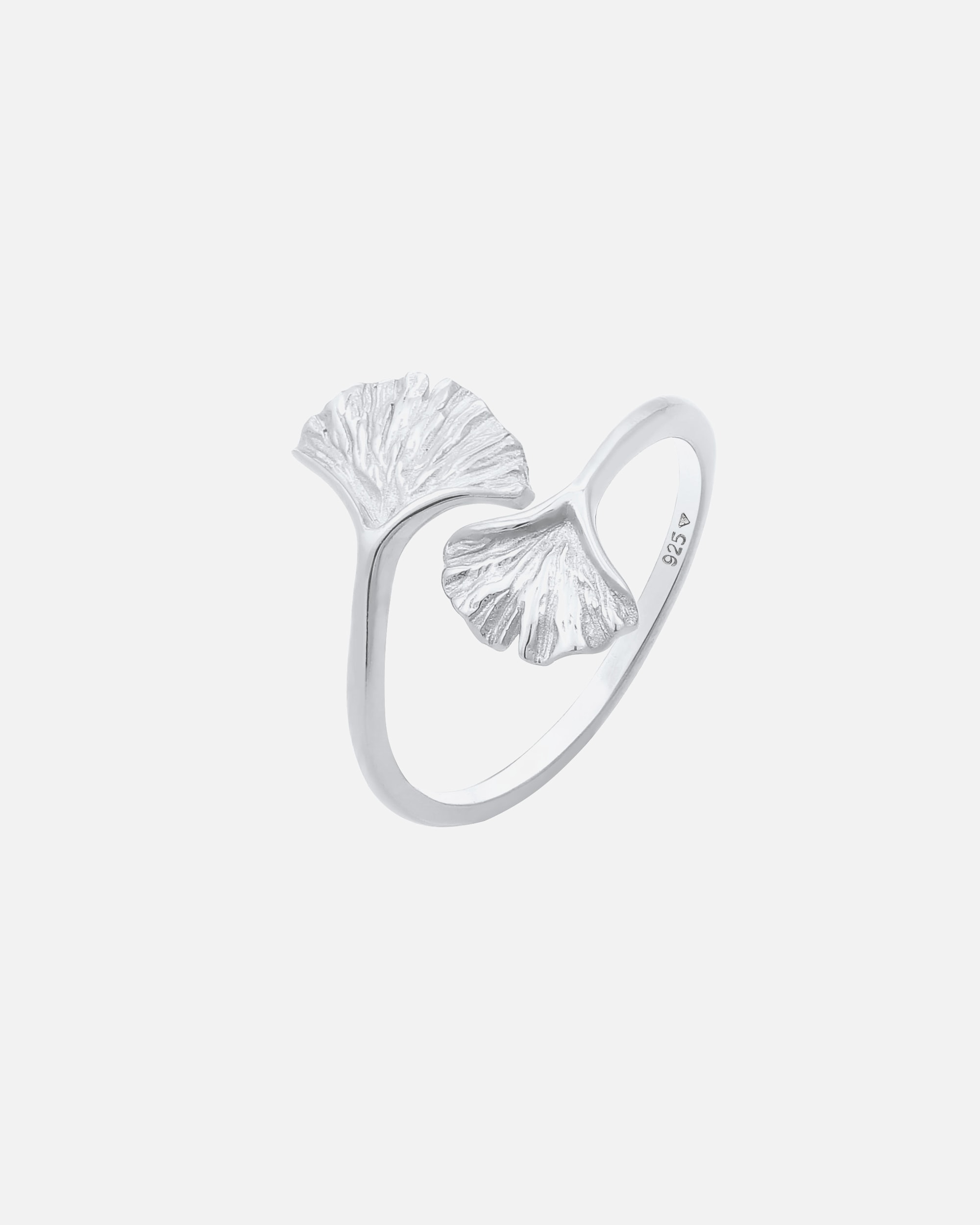 Pierścionek dla Kobieta Elli Damski Trend z motywem liścia miłorzębu w srebrze próby 925 Sterling Silver silberfarben