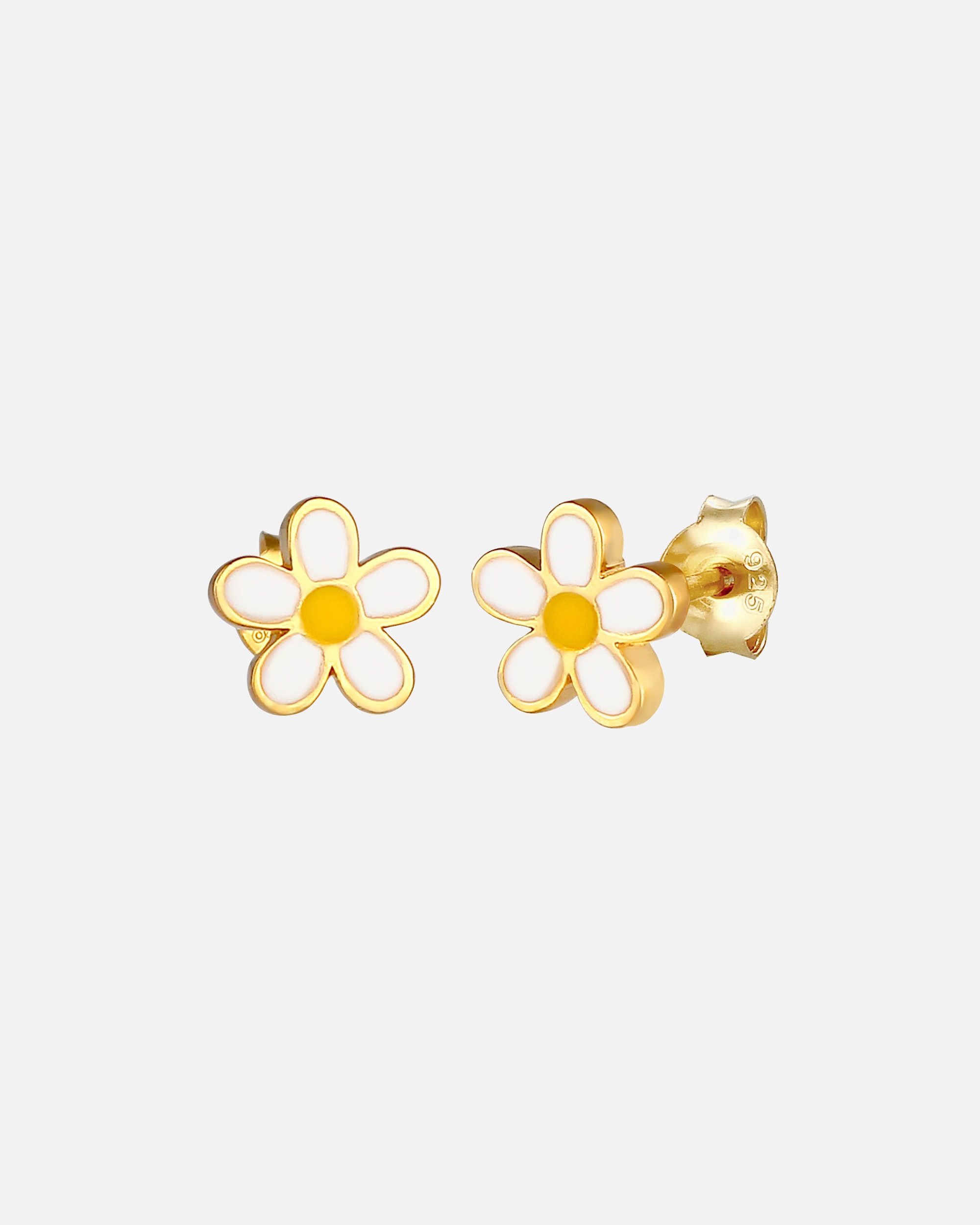 Kolczyki dla Kobieta Elli Dziecięcy Kwiat Słodki róża z emalią pozłacane srebro 925 Sterling Silver goldfarben