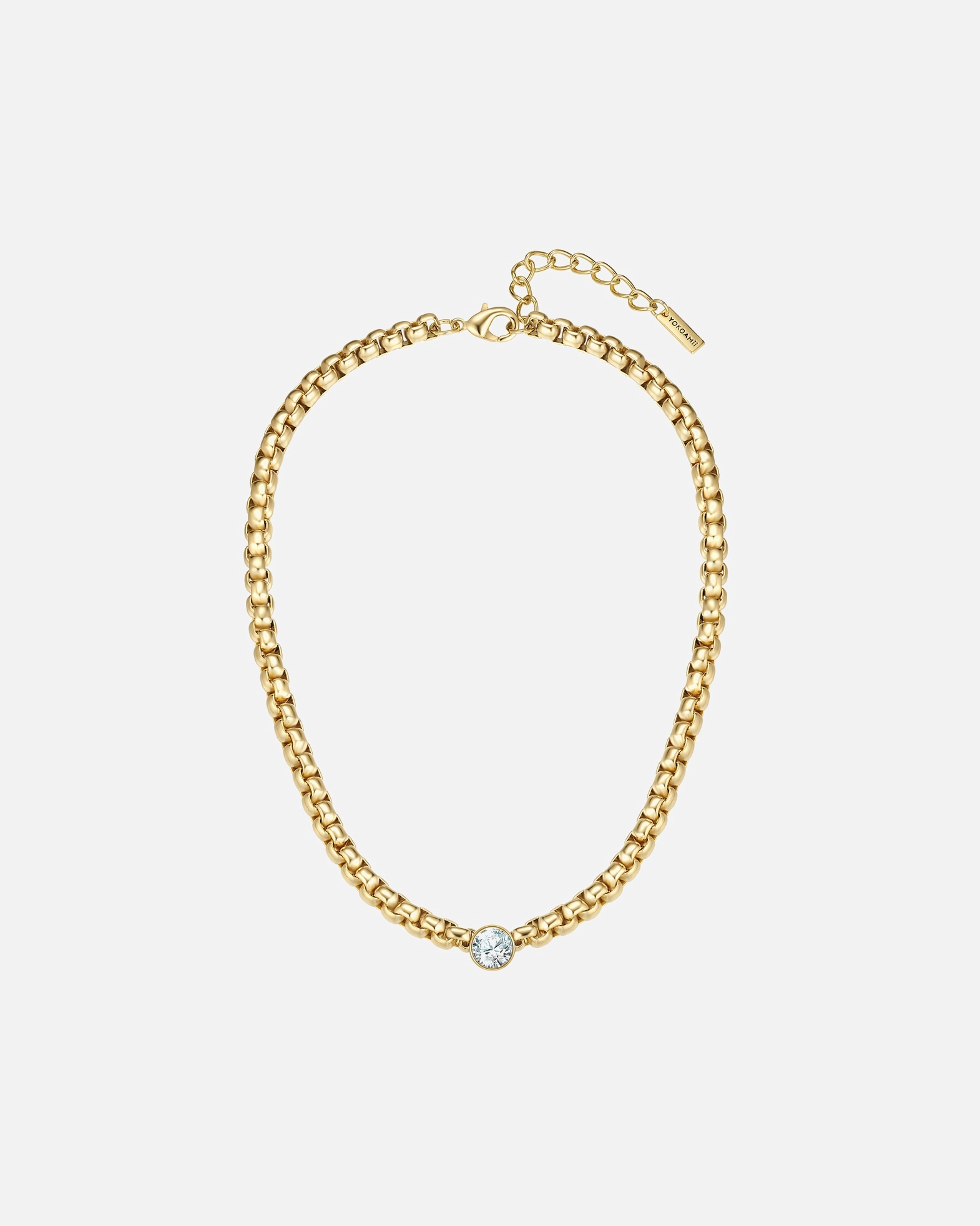 Naszyjnik dla Kobieta Yokoamii Naszyjnik z pozlacanego mosiadzu z Cyrkonia 40,0 cm Basiskette + 5,0 cm Verlängerung