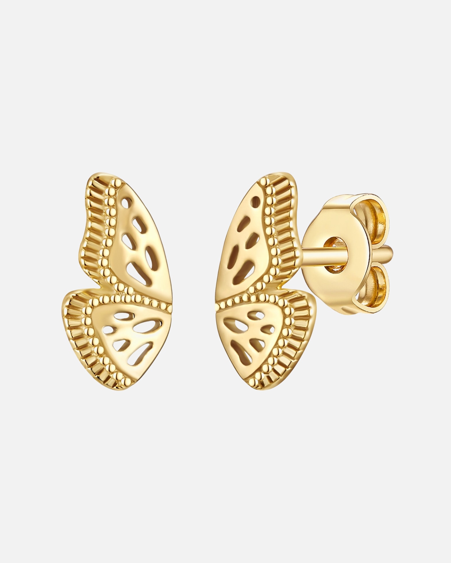 Kolczyki dla Kobieta Glanzstücke München Srebrne kolczyki sztyfty Motyl srebro wysokiej próby żółte złoto 10,5 mm