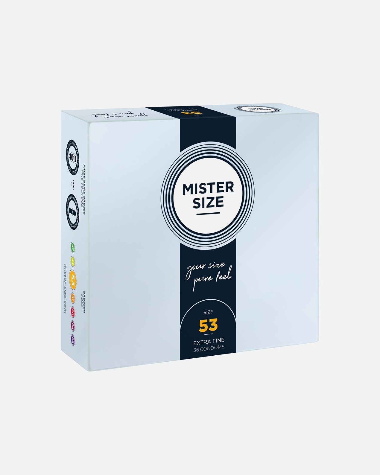 Prezerwatywa dla Mężczyzna Mister Size Pure Feel 53 mm - Size M 36 szt.