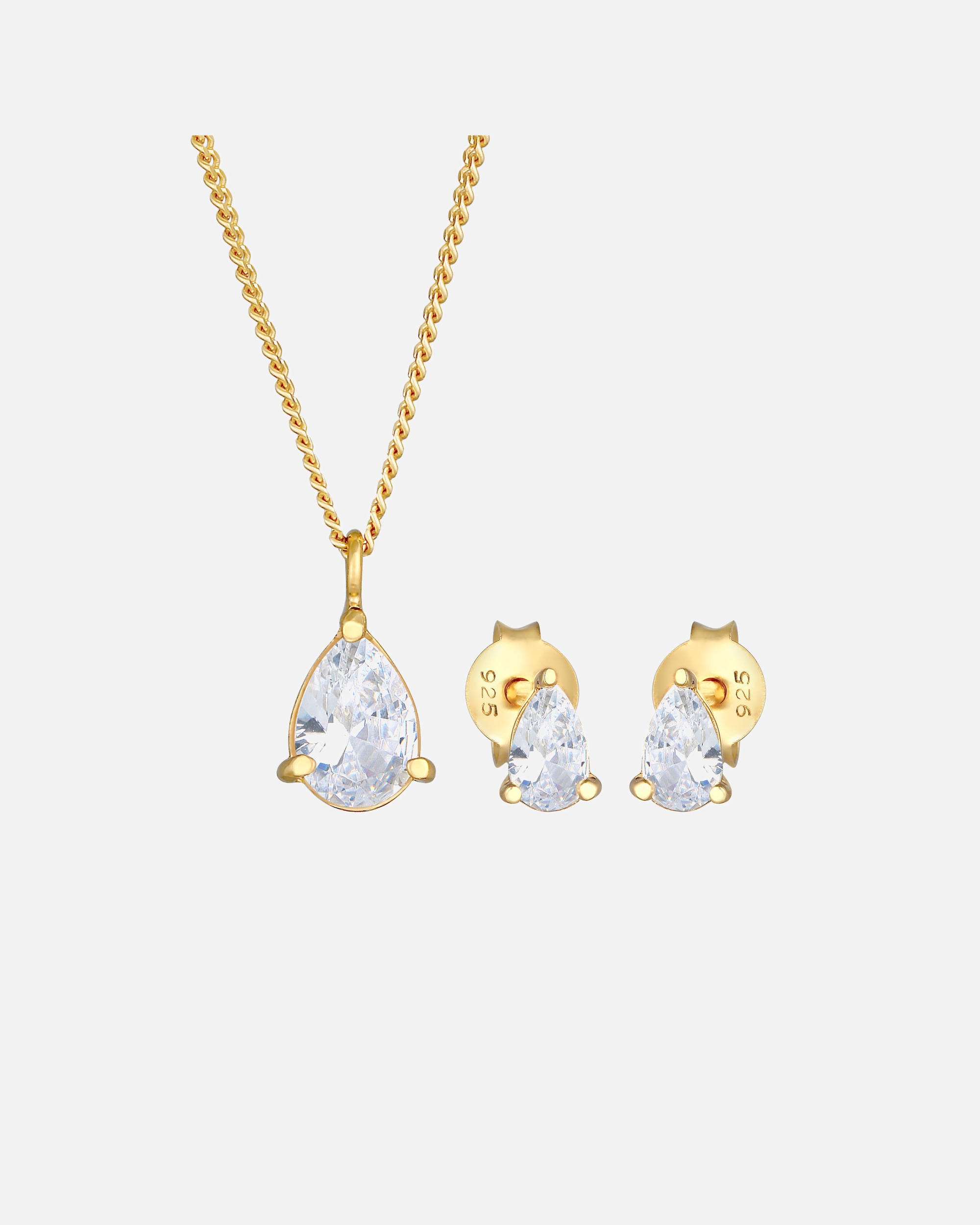 Ozdoby dla Kobieta Elli Damskie kolczyki krople sztyfty z cyrkoniami w srebrze próby 925 Sterling Silver golfarben