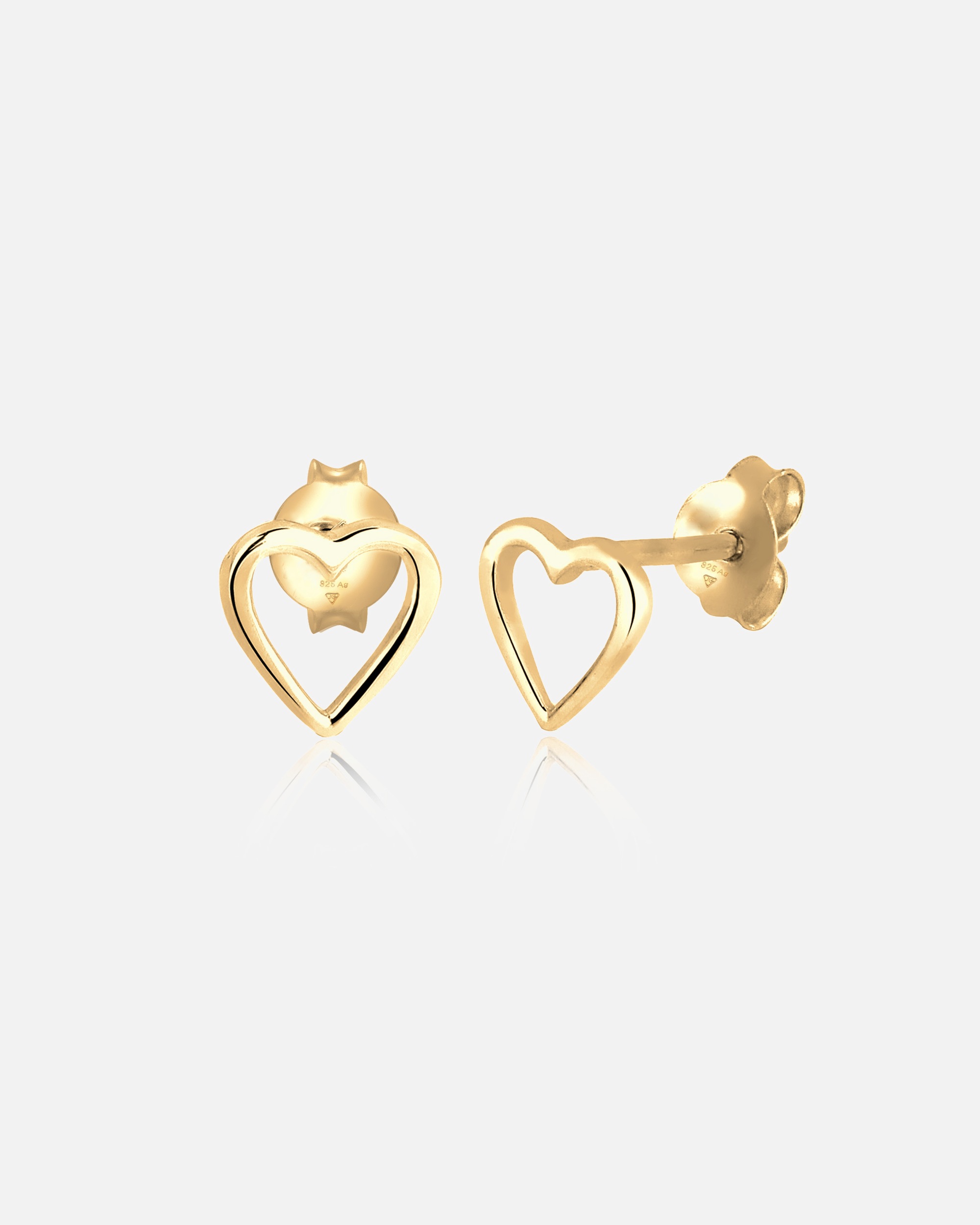 Kolczyki dla Kobieta Elli Damskie kolczyki sztyfty Serce Basic ze srebra próby 925 Sterling Silver goldfarben