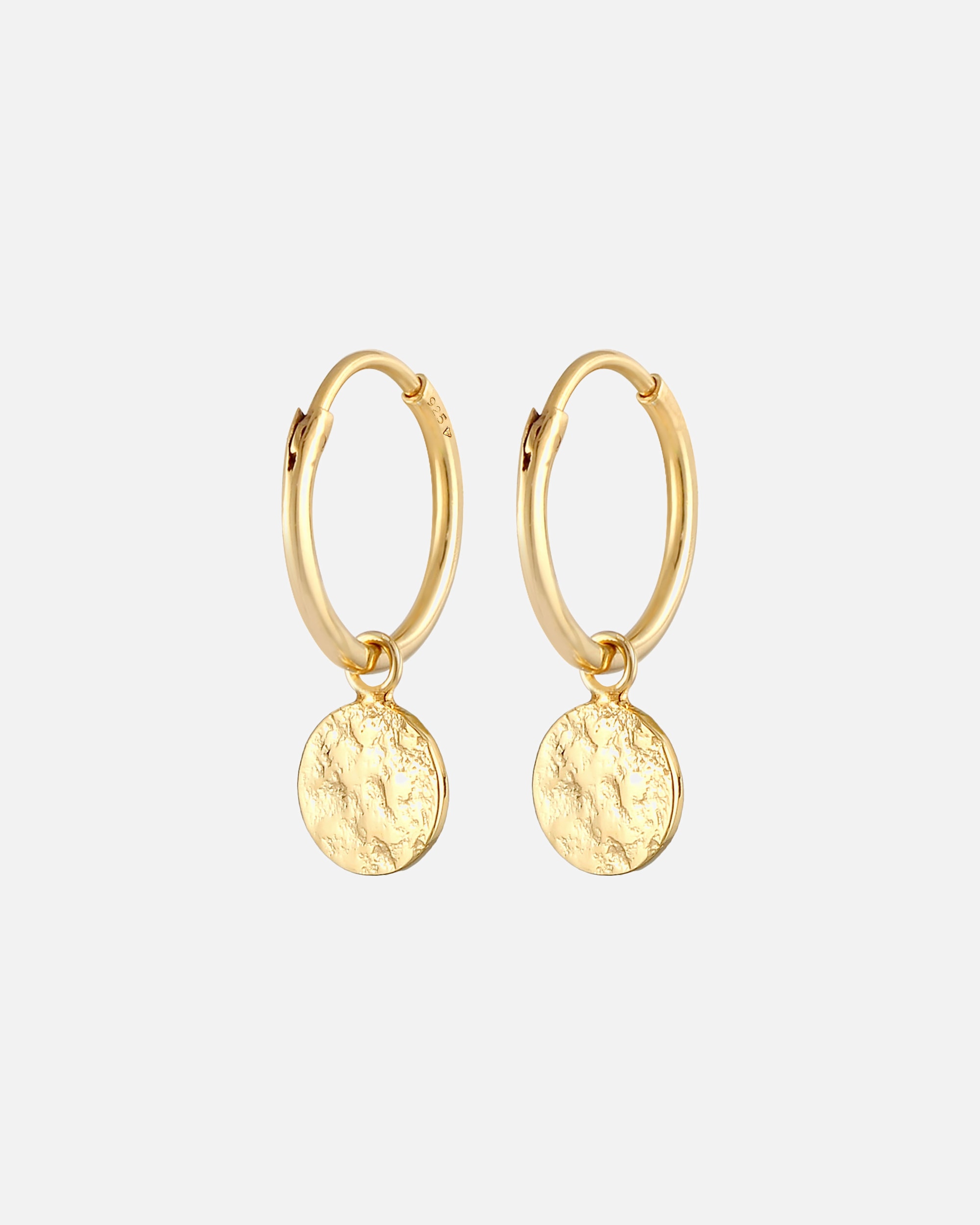 Obrączki dla Kobieta Elli Damskie kreole płytki moenty zawieszka Organic ze srebra próby 925 Sterling Silver goldfarben