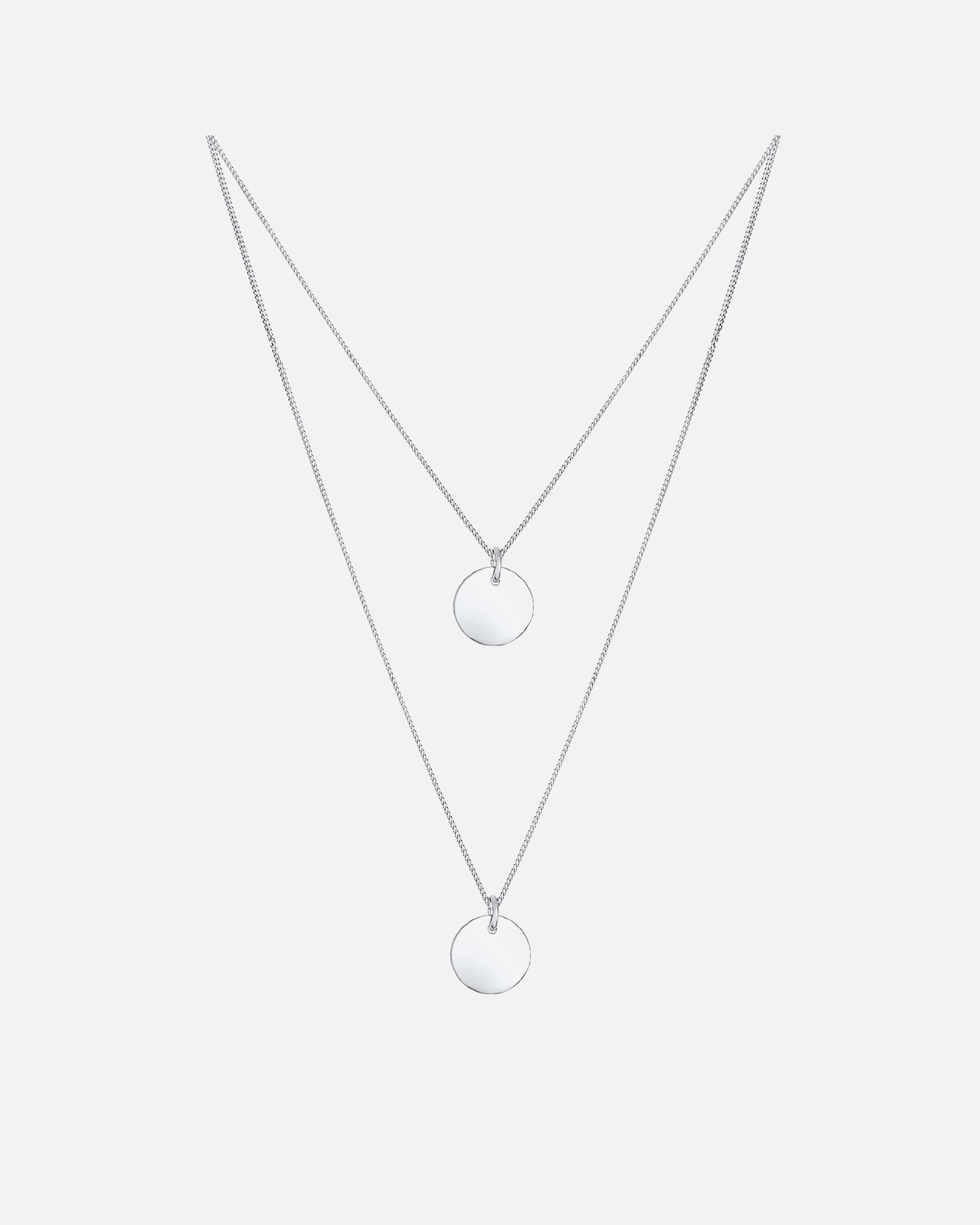 Naszyjnik dla Kobieta Elli Damski wisiorek dwuwarstwowy z zawieszką ze srebra próby 925 Sterling Silver silberfarben