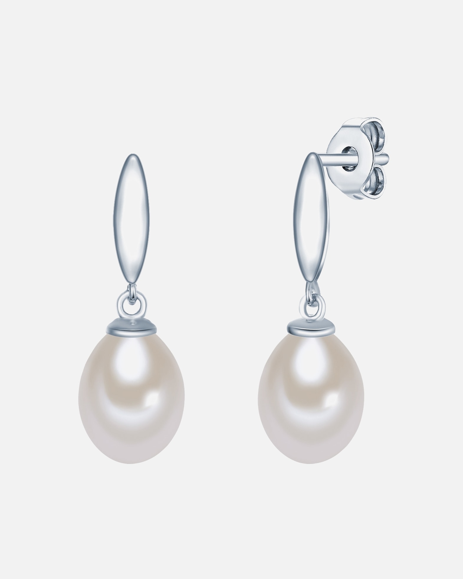 Kolczyki dla Kobieta Kolczyki sztyfty z perłą srebro wysokiej próby Perła hodowlana słodkowodna srebrny 24,0 mm