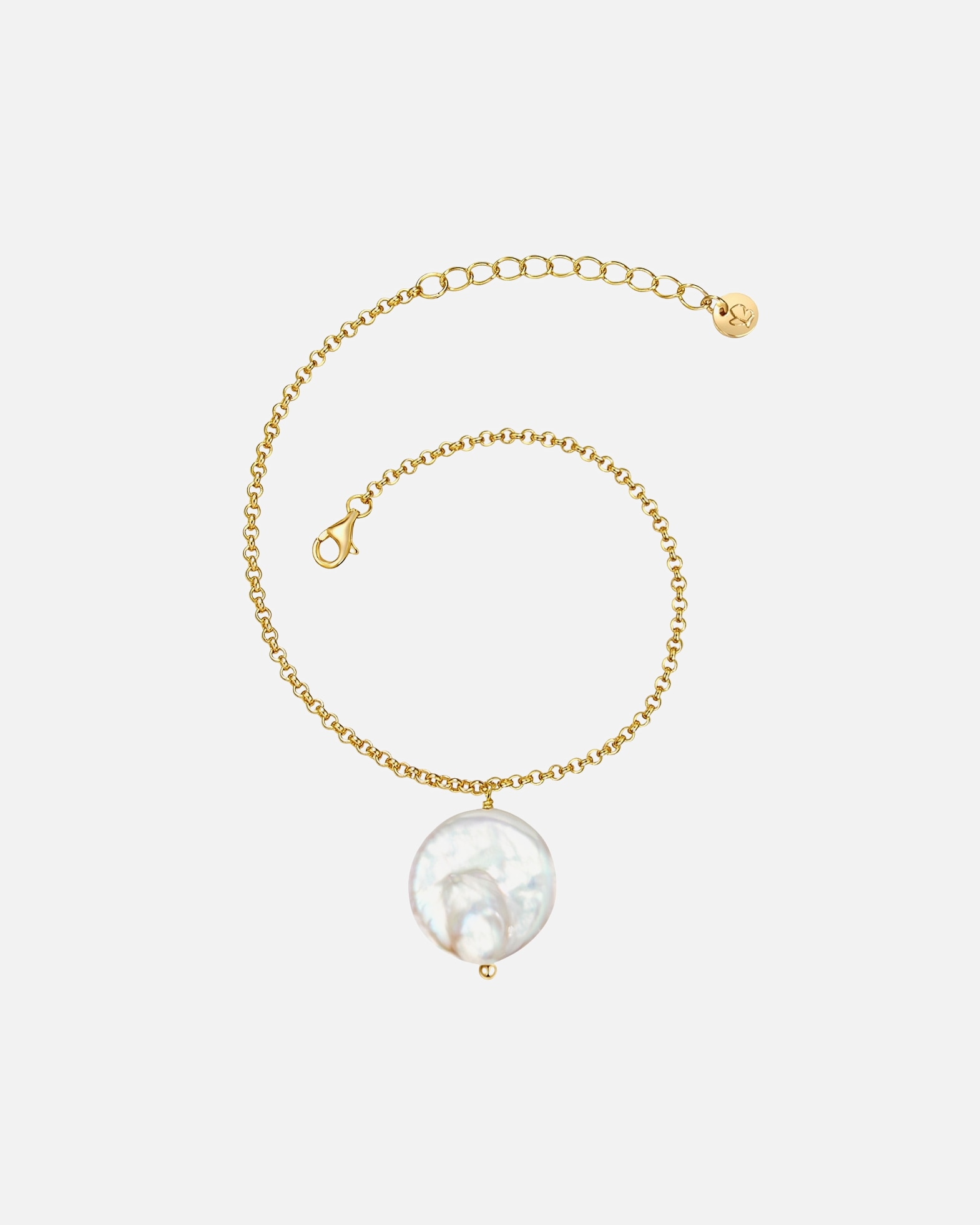 Bransoletka dla Kobieta Glanzstücke München Srebrna bransoleta srebro wysokiej próby Perła hodowlana słodkowodna żółte złoto 17,0 cm Basislänge + 3,0 cm Verlängerung