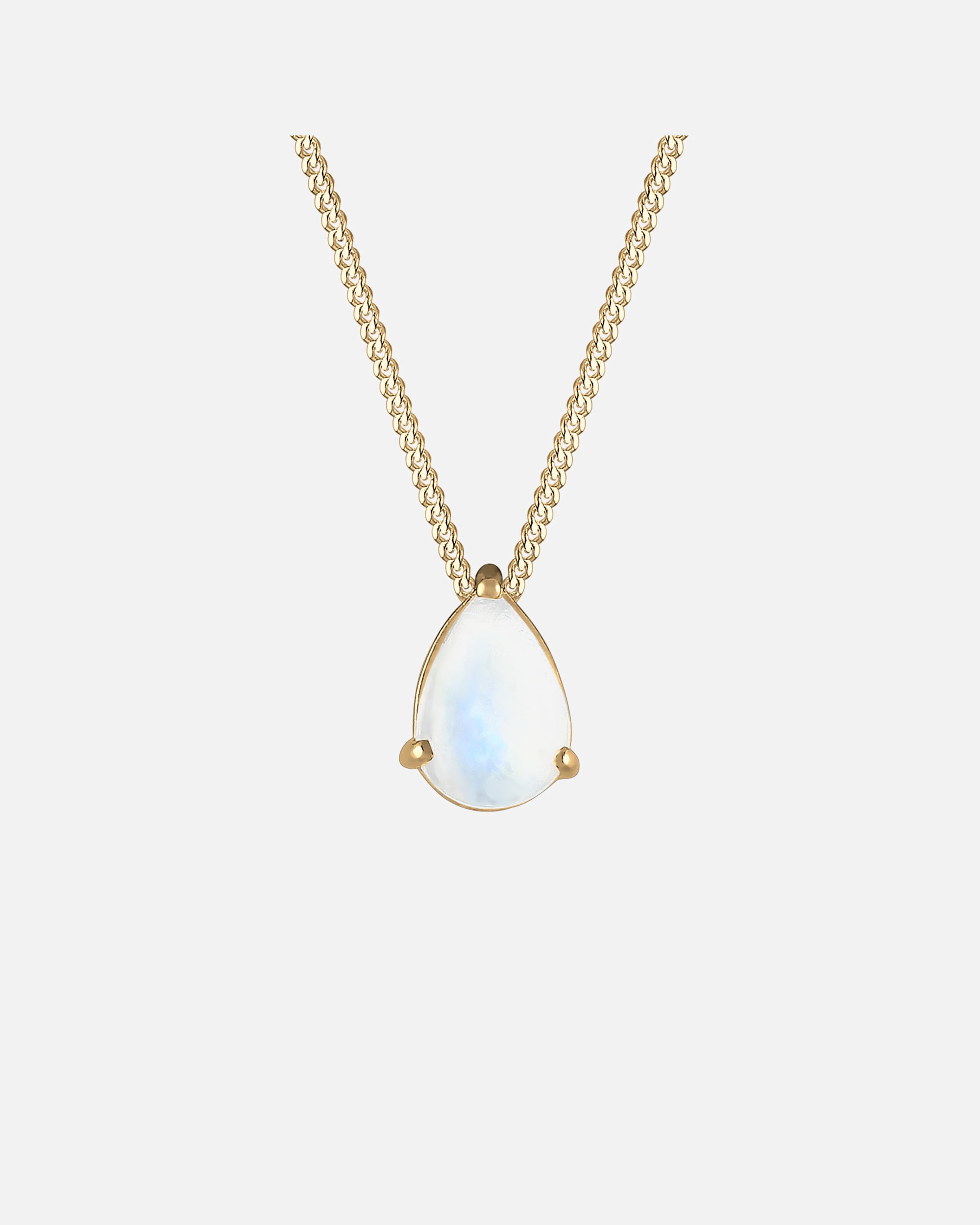 Naszyjnik dla Kobieta Damska zawieszka kropla Elegant z kamienia księżycowego w pozłacanym srebrze 925 Sterling Silver 45