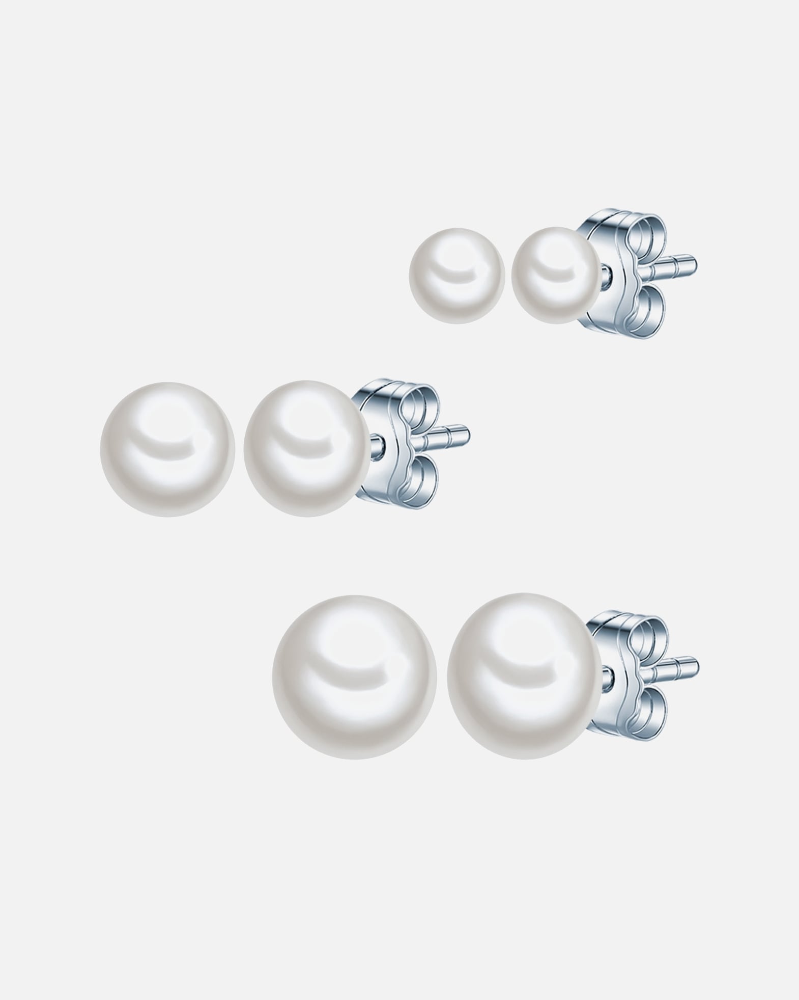 Kolczyki dla Kobieta Valero Pearls Kolczyki sztyfty z perłą srebro wysokiej próby Perła hodowlana słodkowodna srebrny 5,0 mm