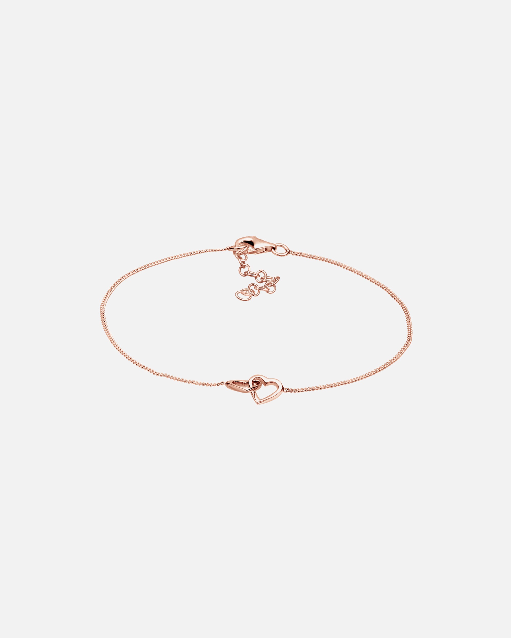 Bransoletka dla Kobieta Elli Damskie serce splecione połączenie w pozłacanym różowym złotem srebrze 925 Sterling Silver 16
