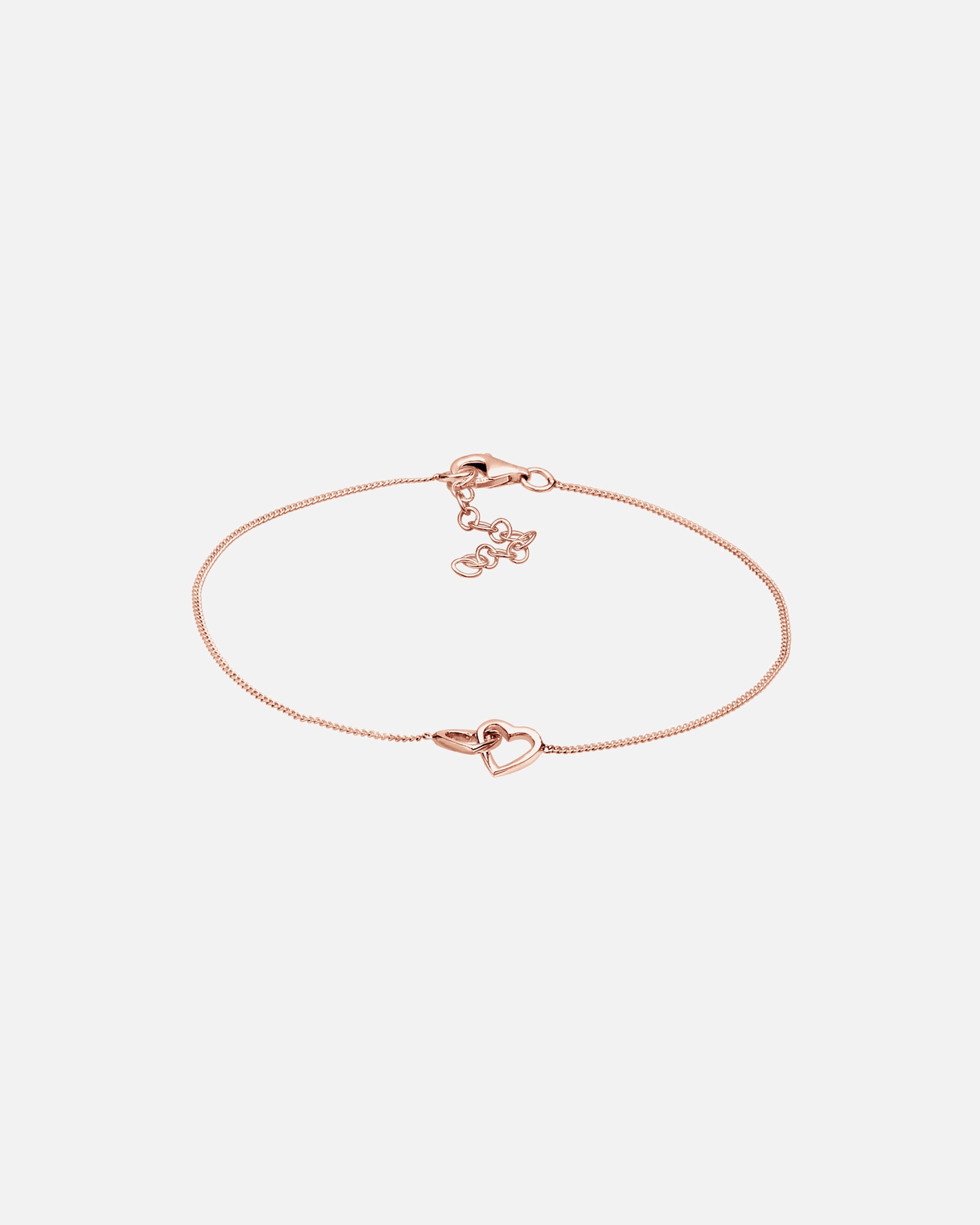 Bransoletka dla Kobieta Elli Damskie serce splecione połączenie w pozłacanym różowym złotem srebrze 925 Sterling Silver 19