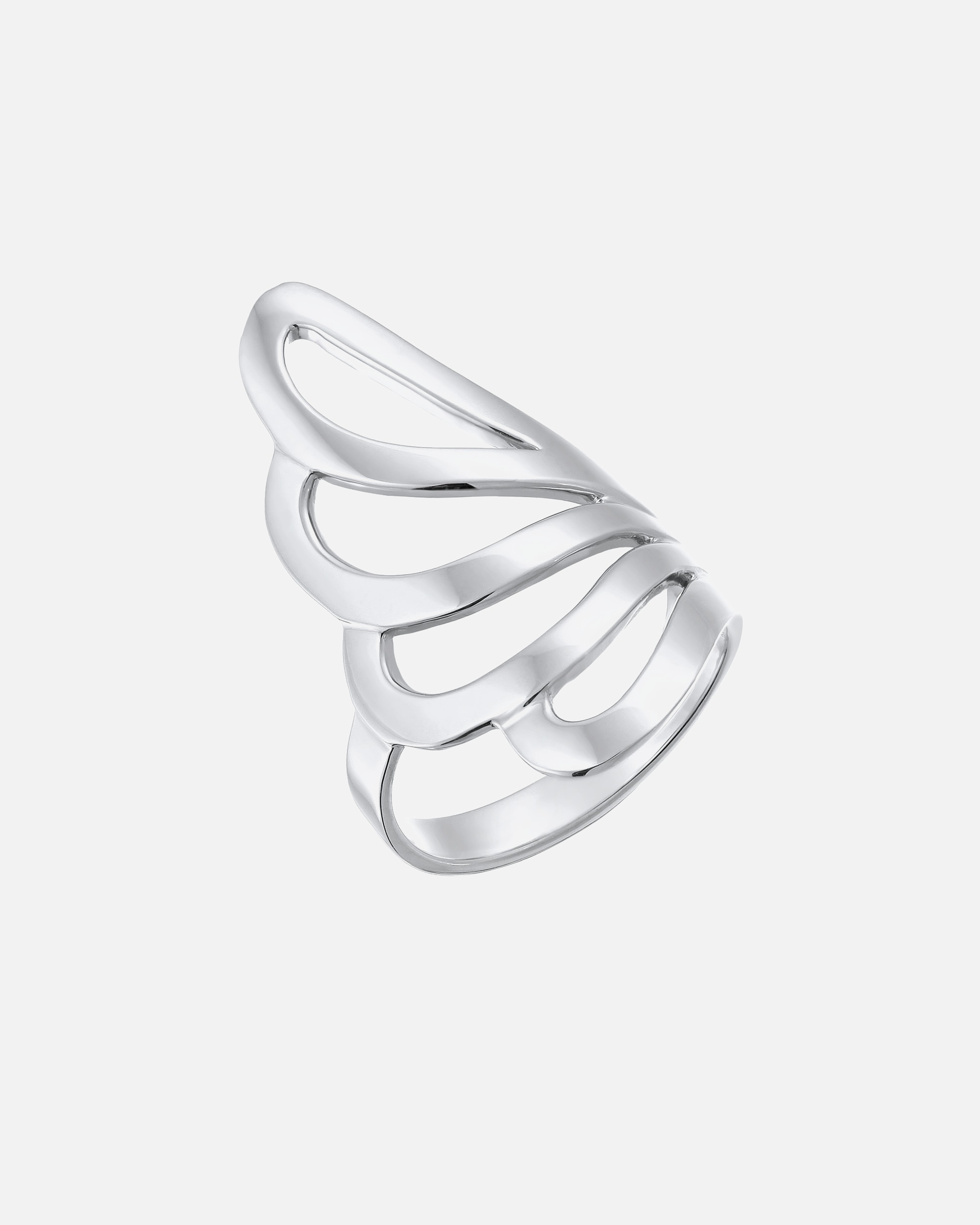 Pierścionek dla Kobieta Nenalina Damski Statement Basic Fala Geo ze srebra próby 925 Sterling Silver 54