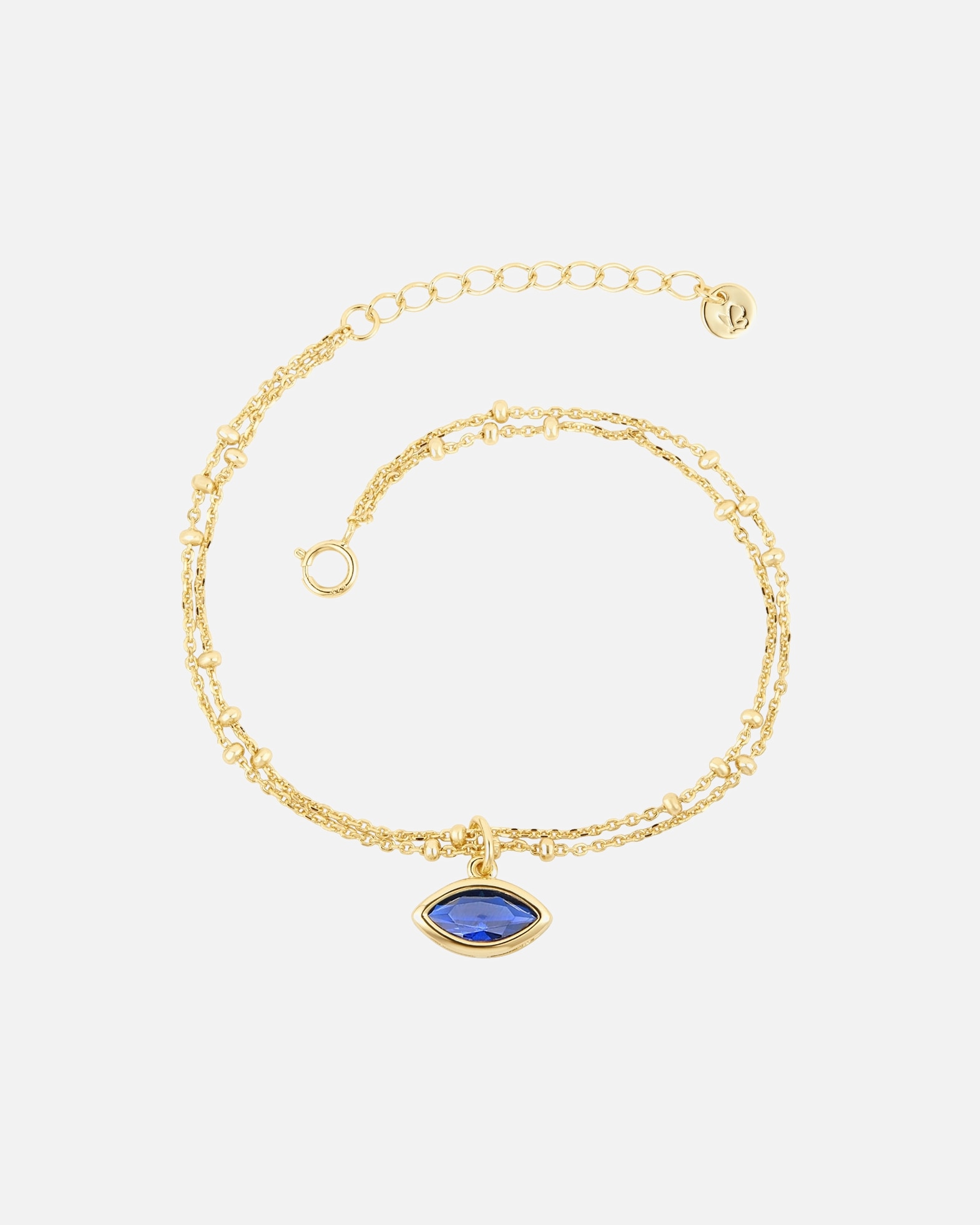 Bransoletka dla Kobieta Bransoletka Wszechwidzace oko z Srebro wysokiej próby w Żółte złoto 17,0 cm Basislänge + 3,0 cm Verlängerung