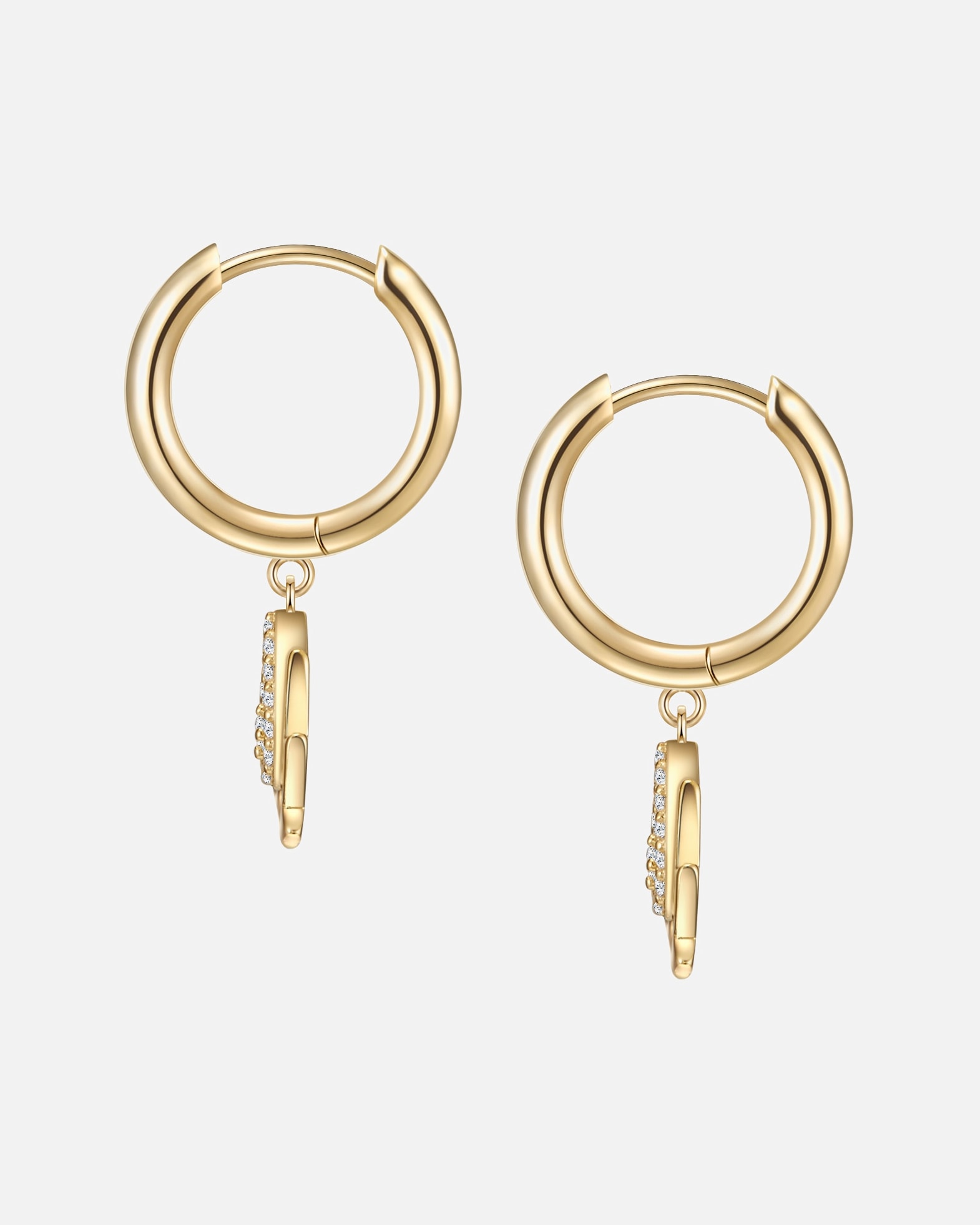 Obrączki dla Kobieta Rafaela Donata Srebrne kolczyki kreole Kwiat lotosu srebro wysokiej próby Cyrkonia żółte złoto 49,5 mm