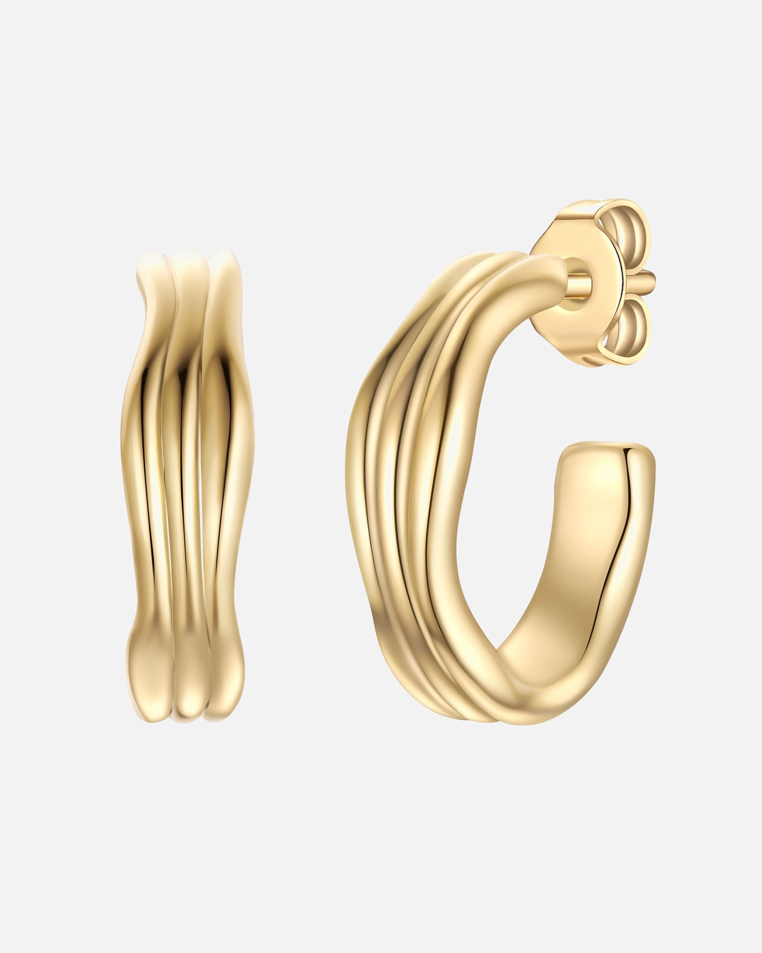 Obrączki dla Kobieta Kolczyki Srebro wysokiej próby Żółte złoto 18,1 mm