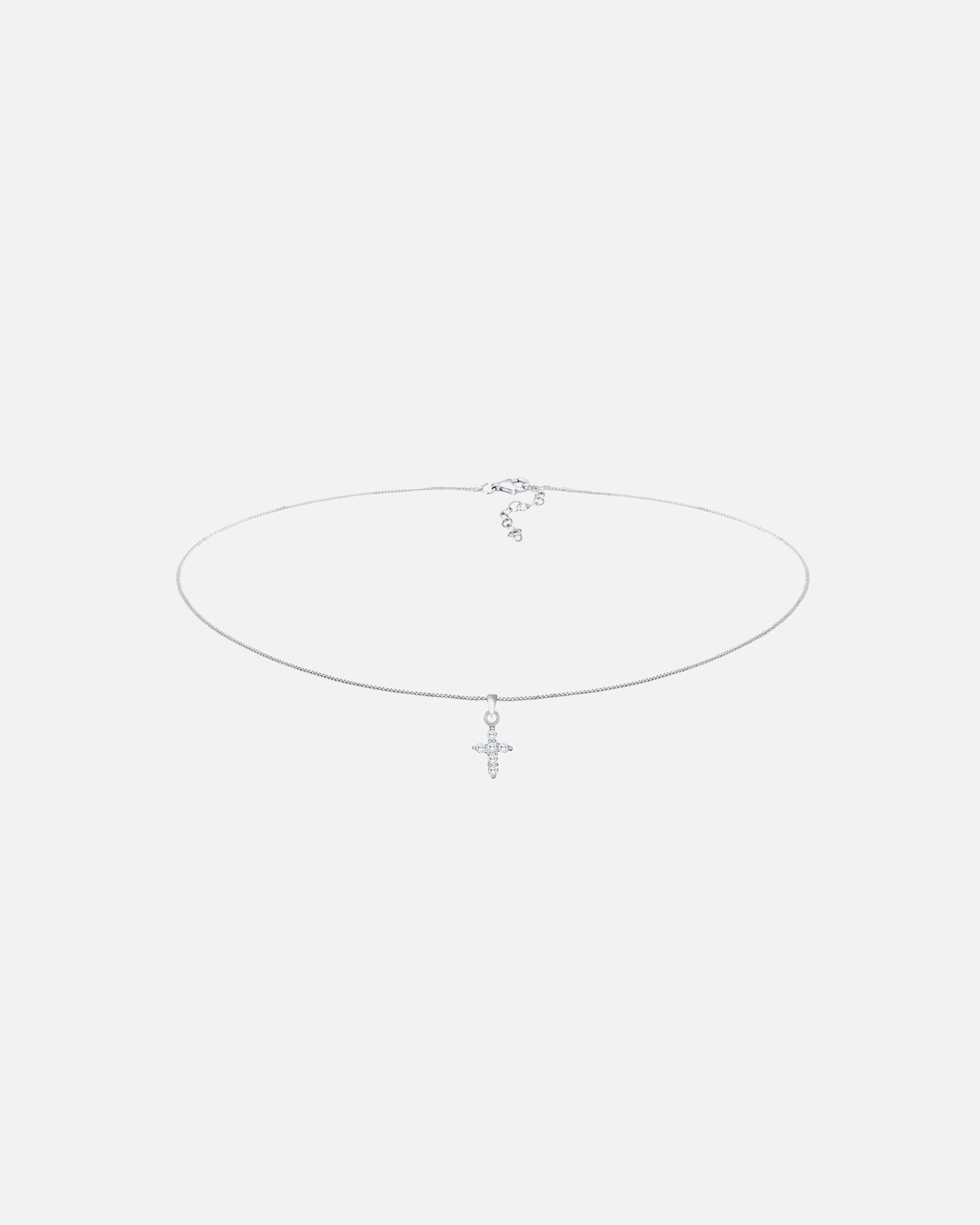 Naszyjnik dla Kobieta Elli Damski choker Cross Religion z kryształkami cyrkonii ze srebra 925 Sterling Silver silberfarben