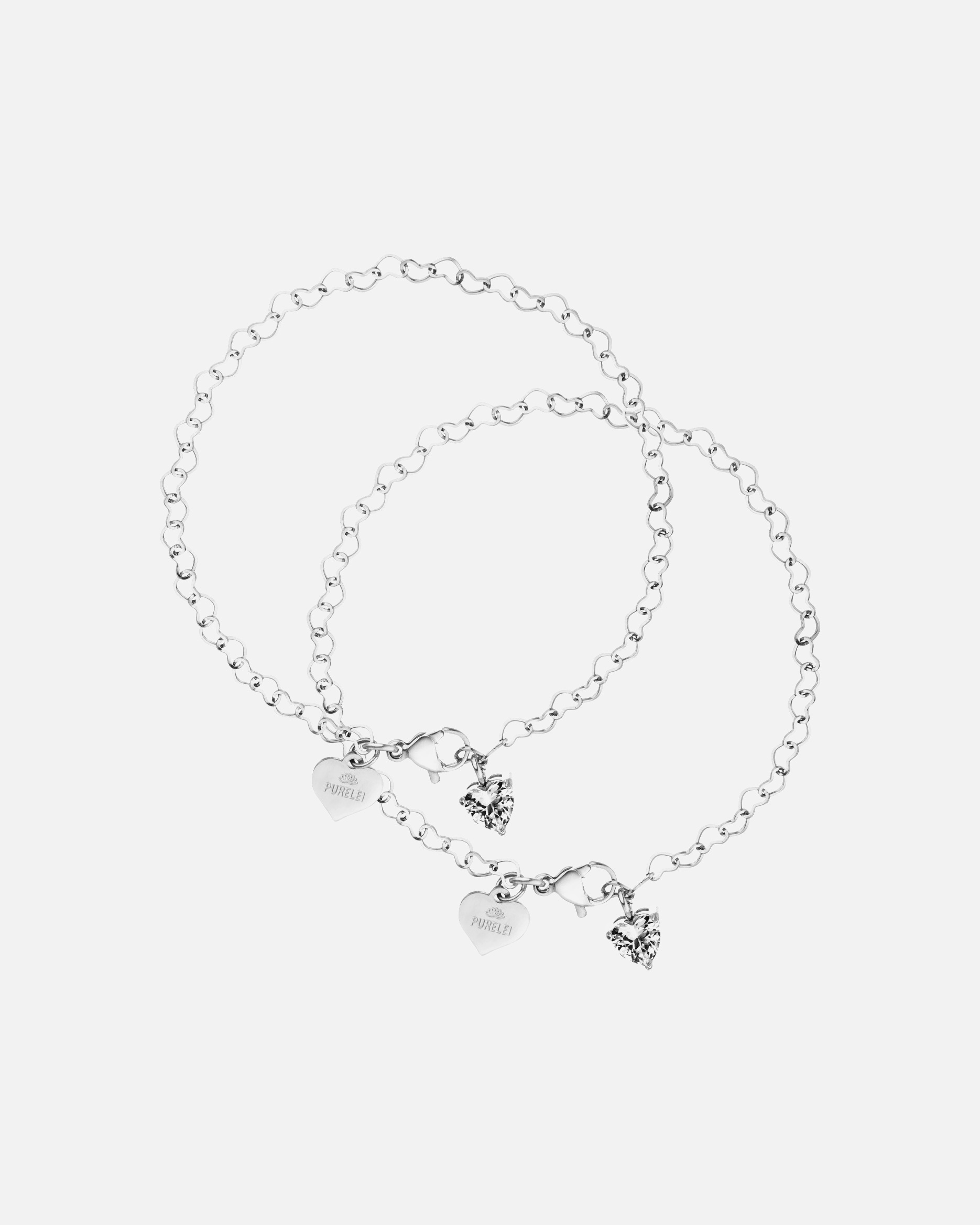 Komplet biżuterii dla Unisex Purelei Purelei Zestaw bransoletek Endless Love Srebrny