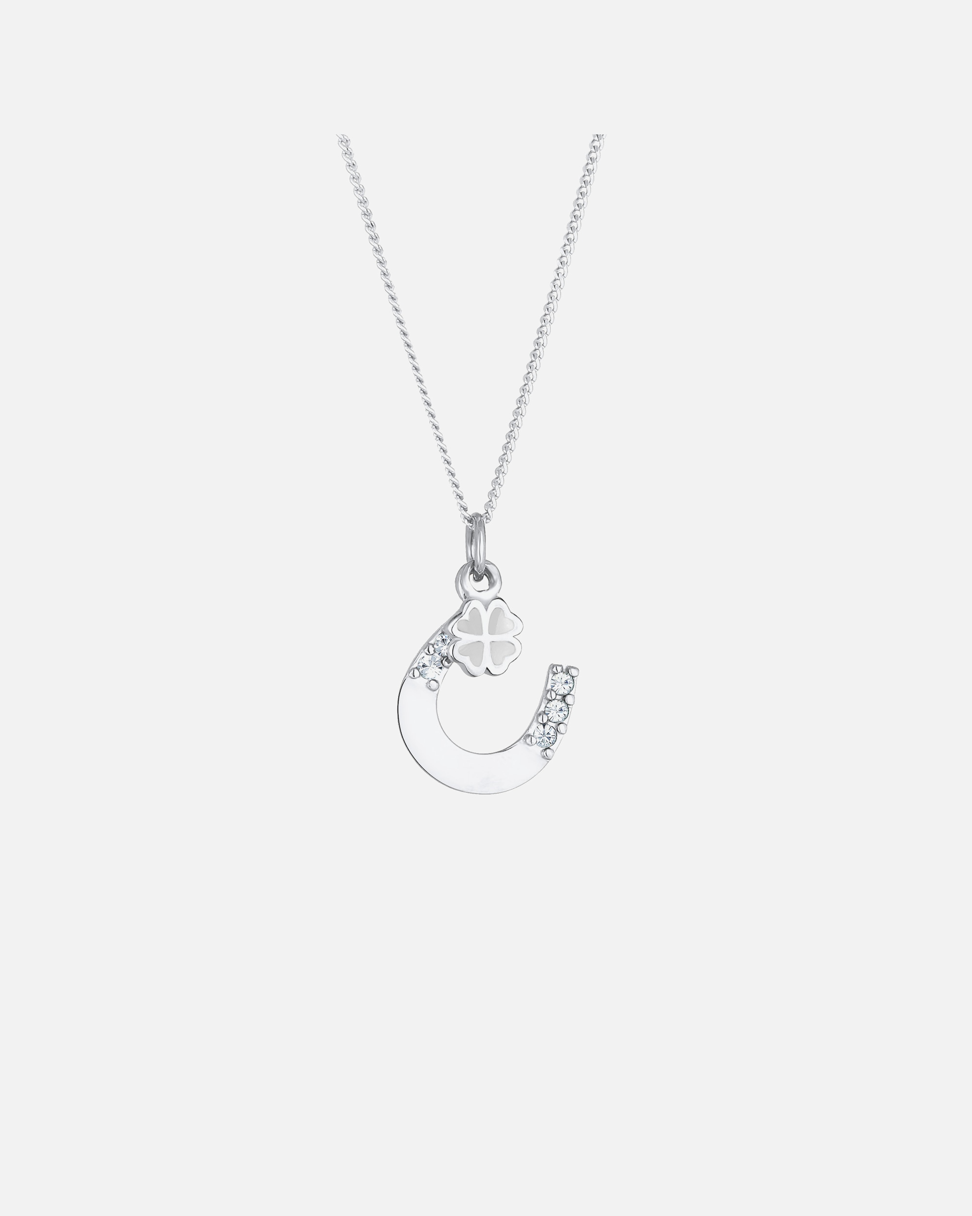 Naszyjnik dla Kobieta Elli Damski wisiorek podkowa z kryształami, srebro 925 Sterling Silver 55